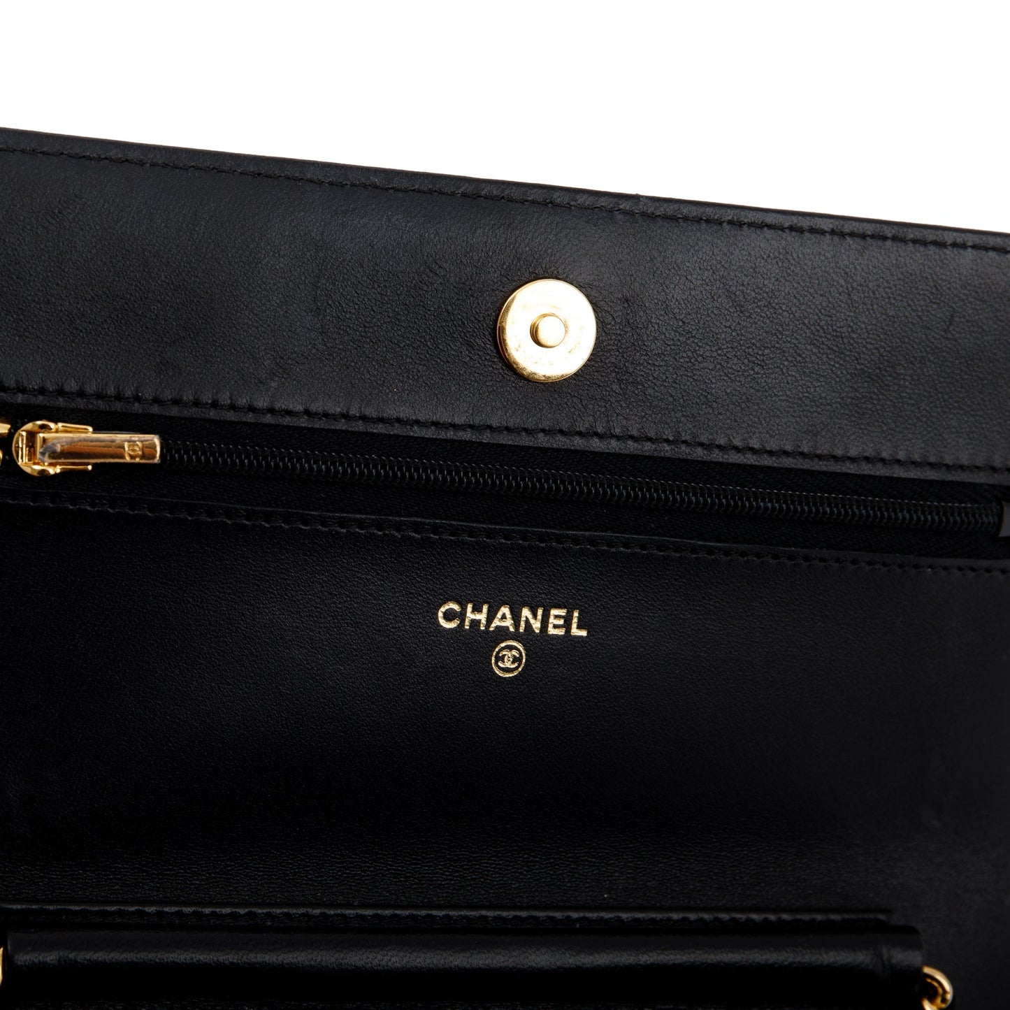 Chanel Black Lambskin Classic Wallet on Chain