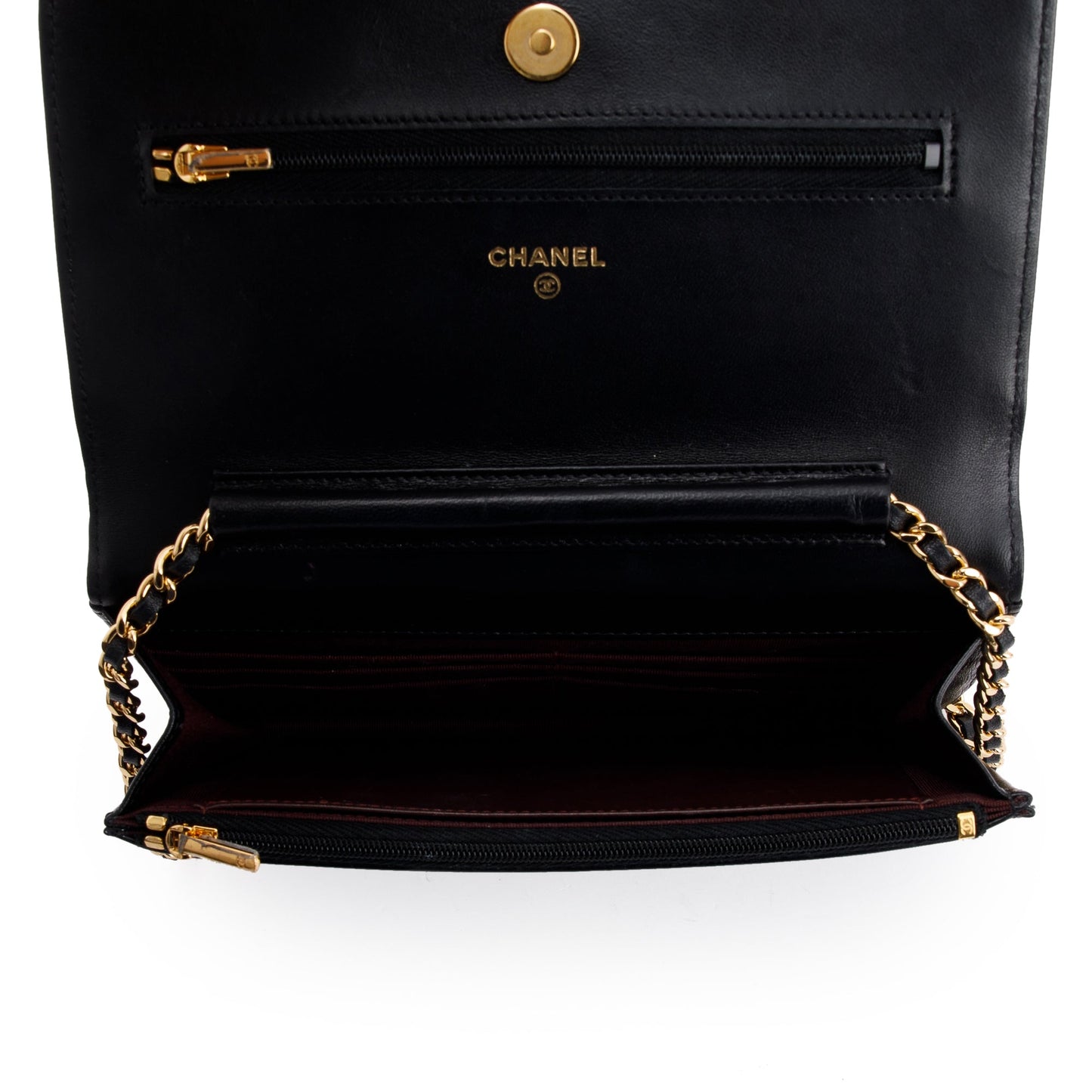 Chanel Black Lambskin Classic Wallet on Chain