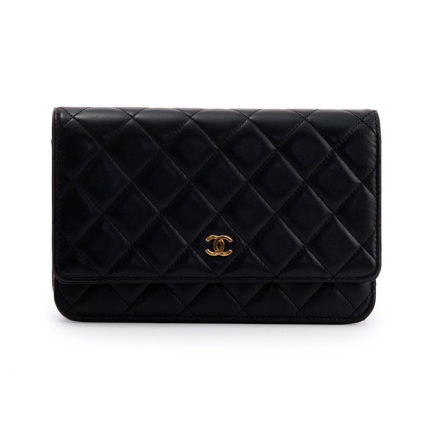 Chanel Black Lambskin Classic Wallet on Chain