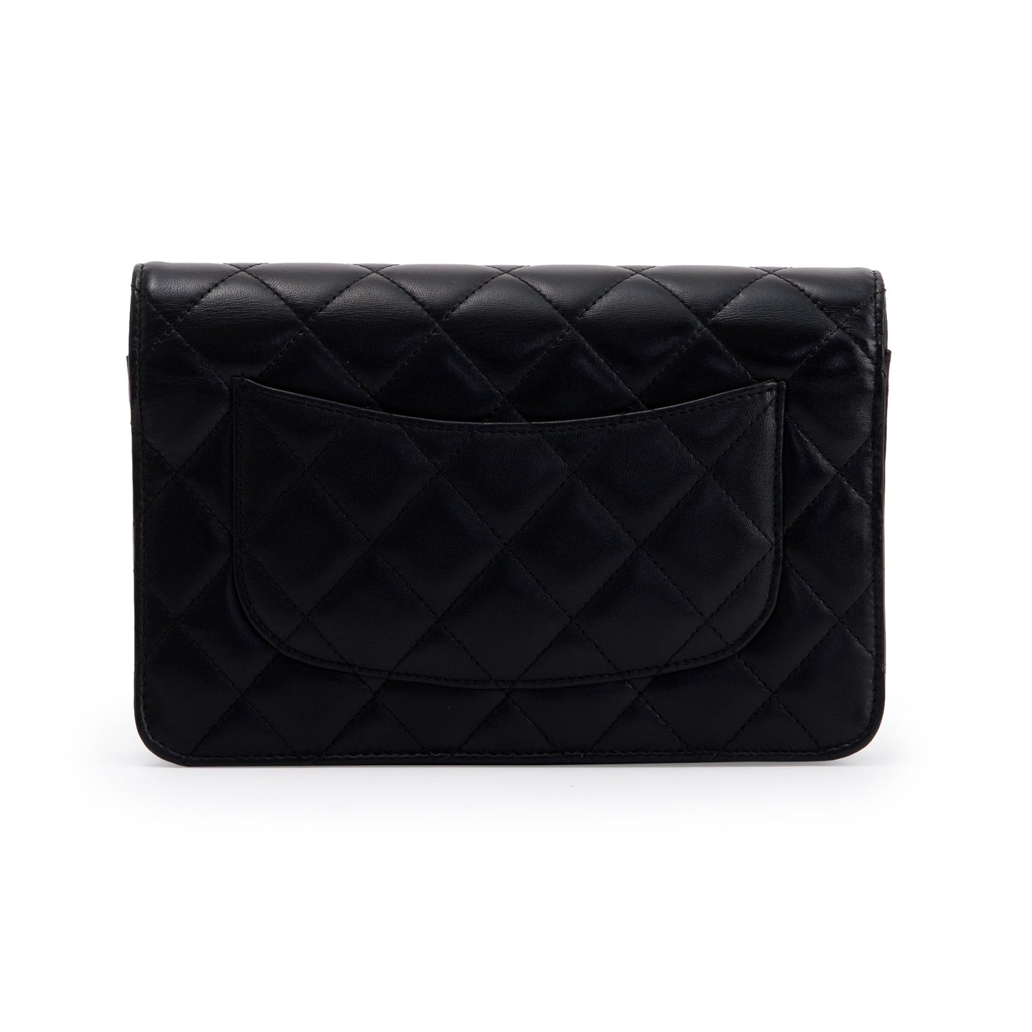 Chanel Black Lambskin Classic Wallet on Chain