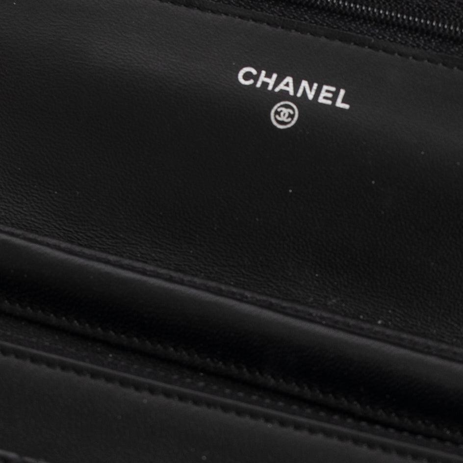 Chanel Black Lambskin Classic Wallet on Chain