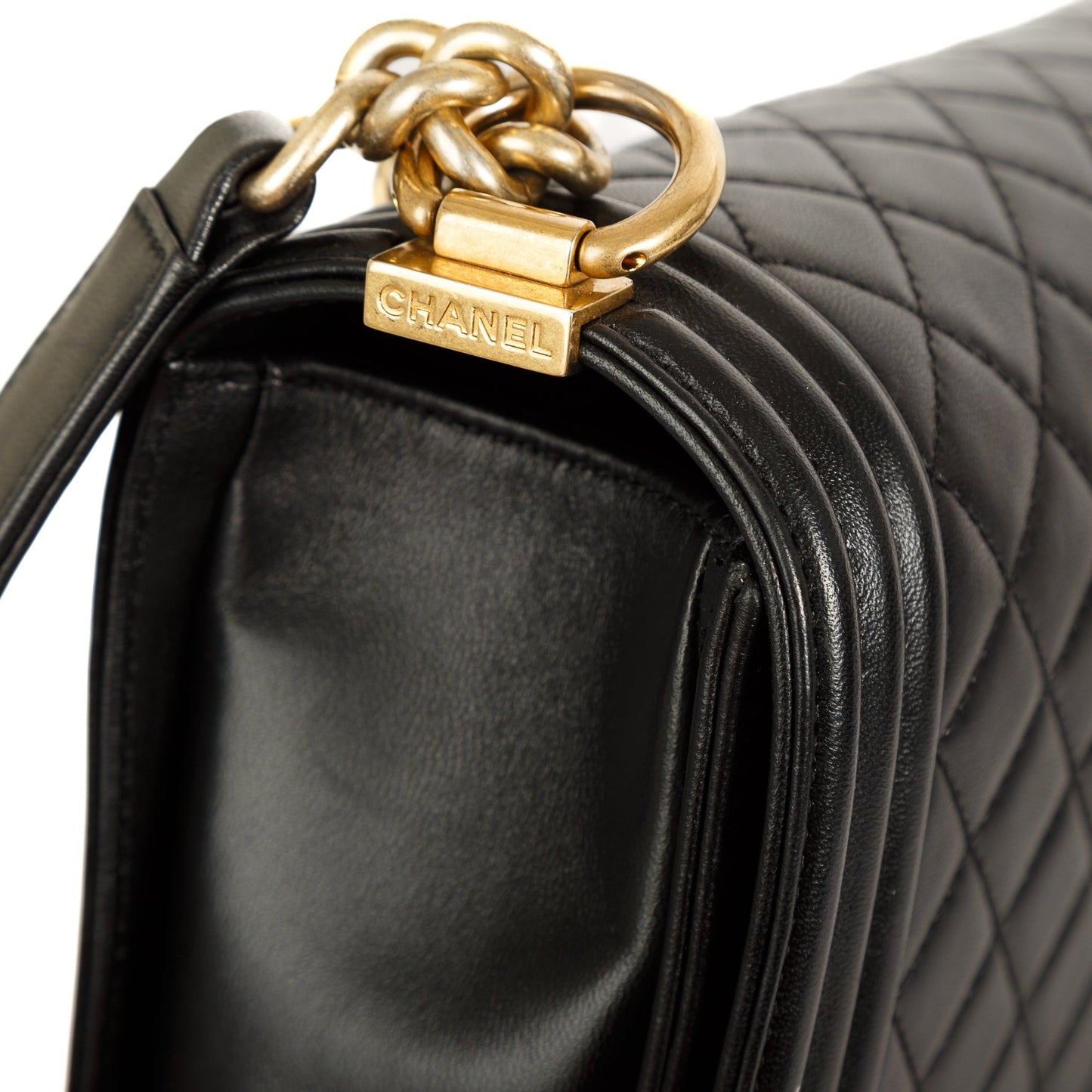 Chanel Black Lambskin Large Boy Bag