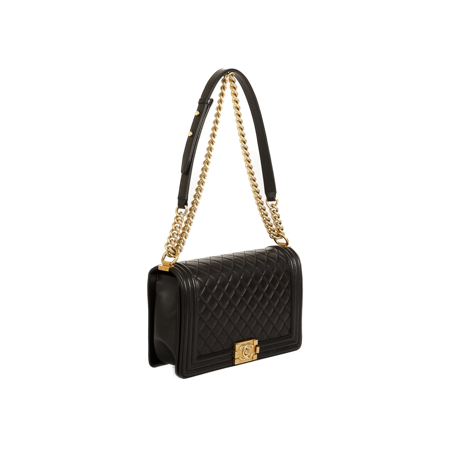 Chanel Black Lambskin Large Boy Bag