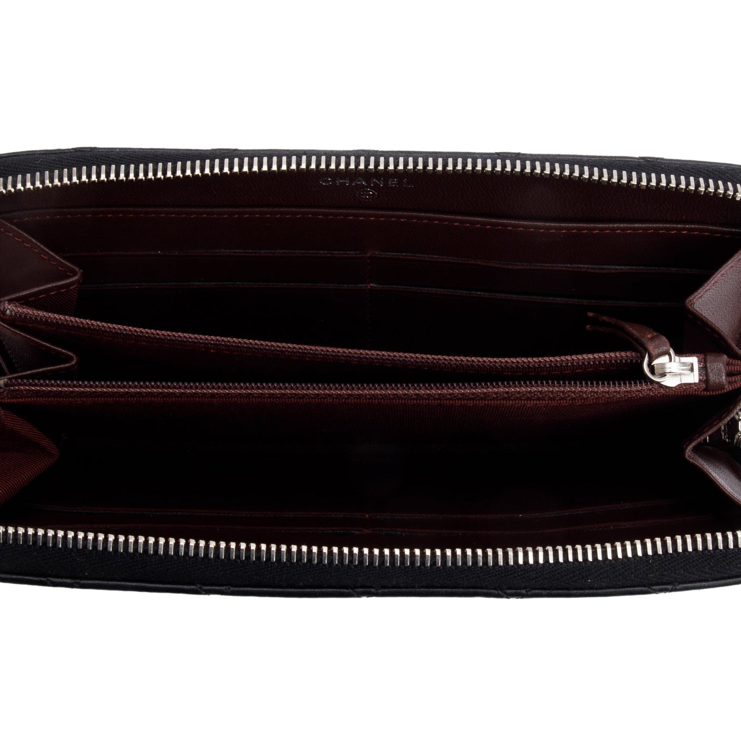 Chanel Black Lambskin Leather Classic Large Gusset Zip Around Wallet