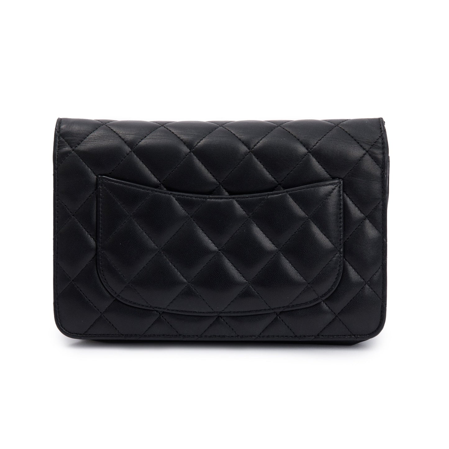 Chanel Black Lambskin Leather Classic Wallet on Chain