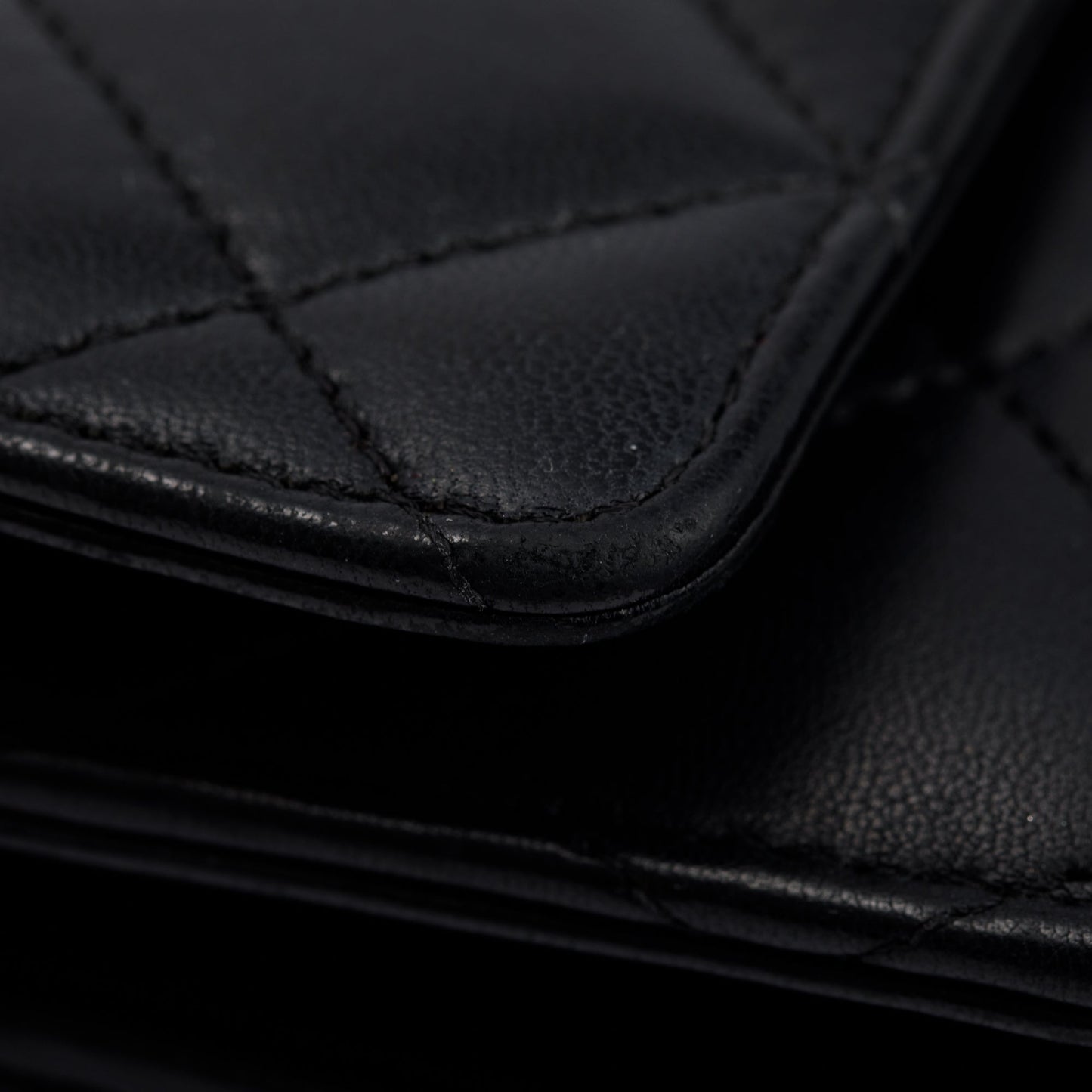 Chanel Black Lambskin Leather Classic Wallet on Chain