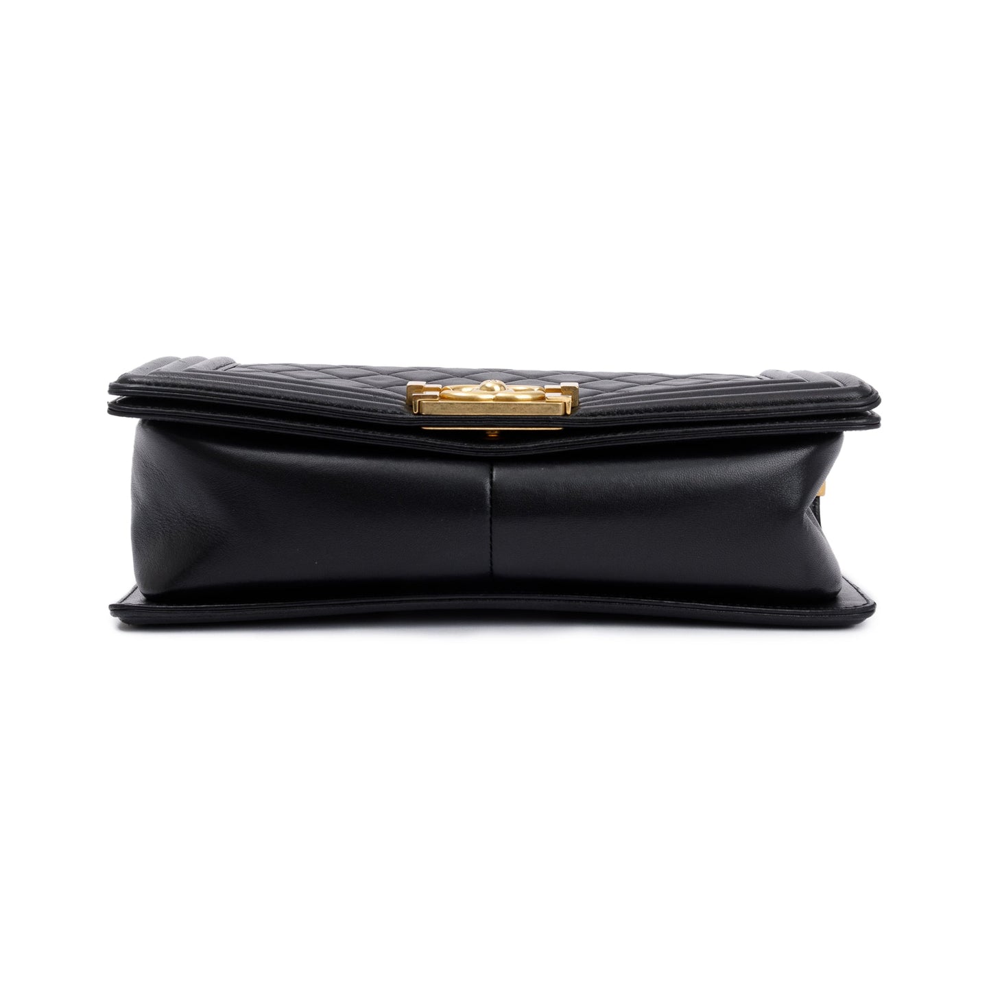 Chanel Black Lambskin Leather Medium Boy Bag