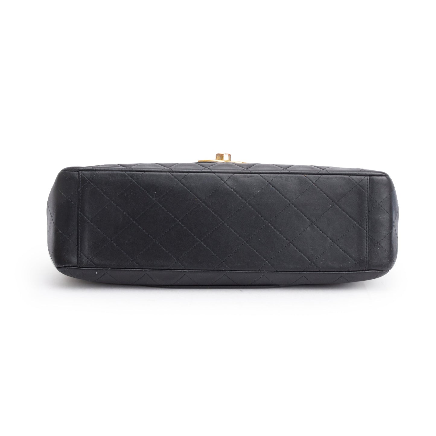 Chanel Black Lambskin Leather Vintage Jumbo XL Single Flap Bag