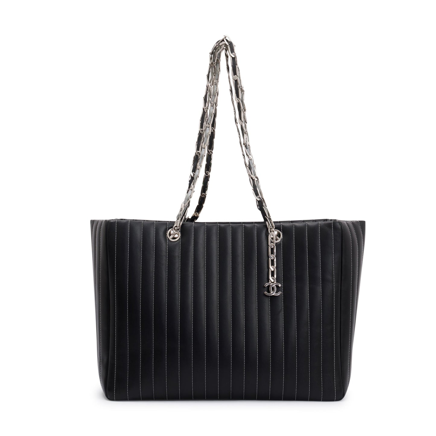 Chanel Black Lambskin Mademoiselle Ligne Tote