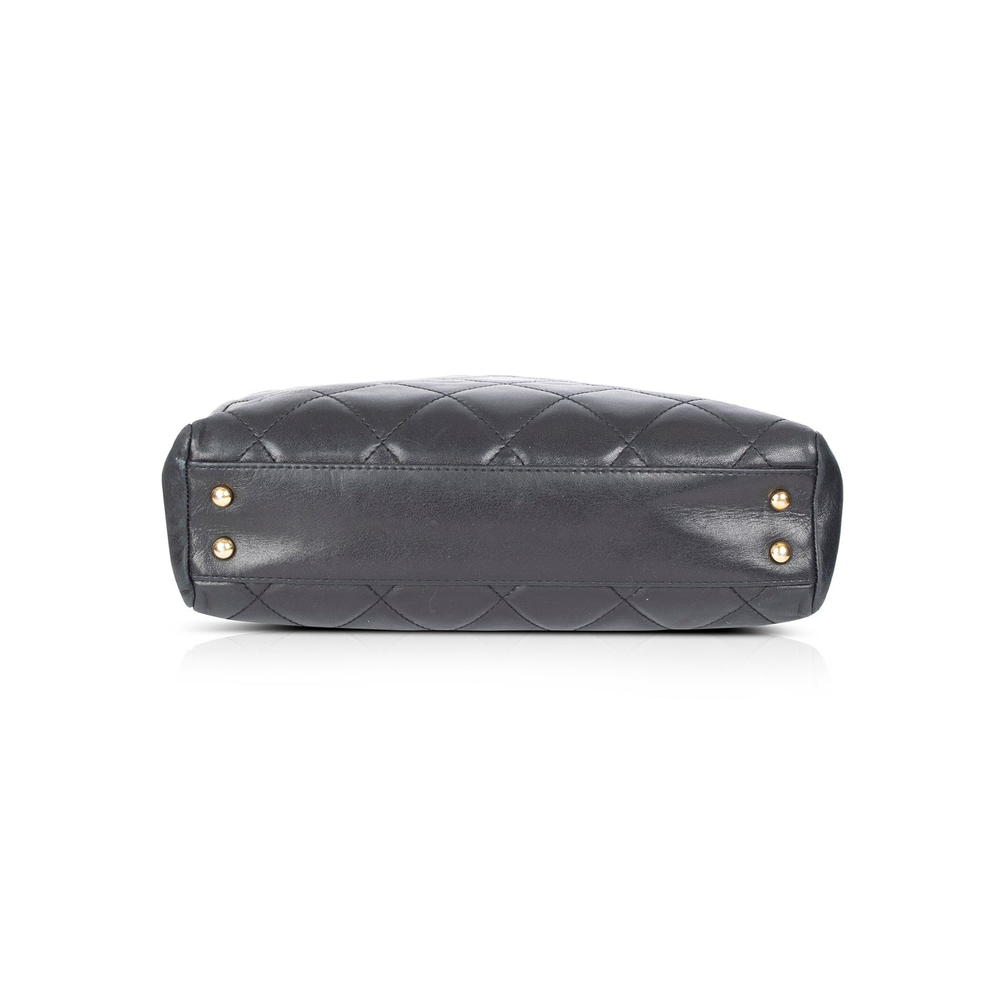 Chanel Black Leather Shopping Tote