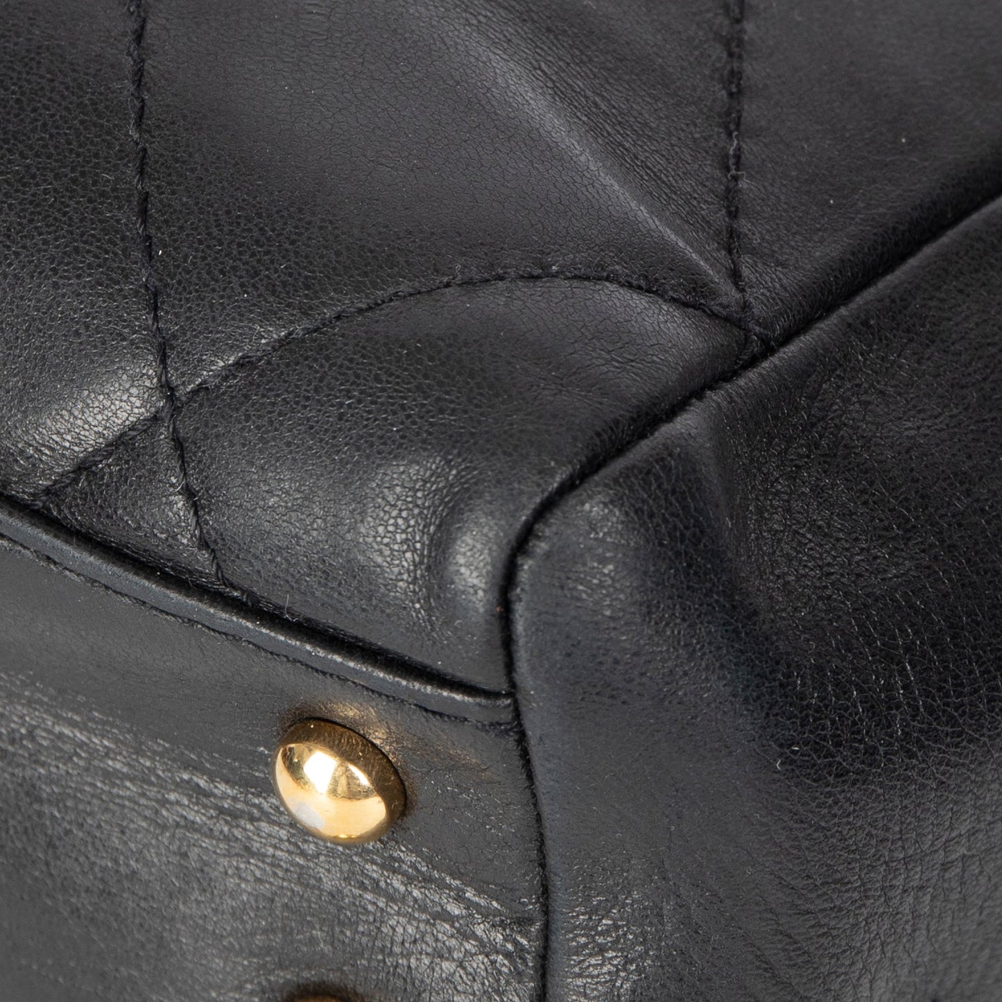 Chanel Black Leather Shopping Tote