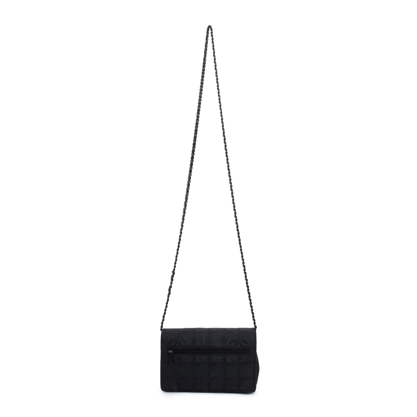 Chanel Black Nylon Travel Ligne Wallet on Chain