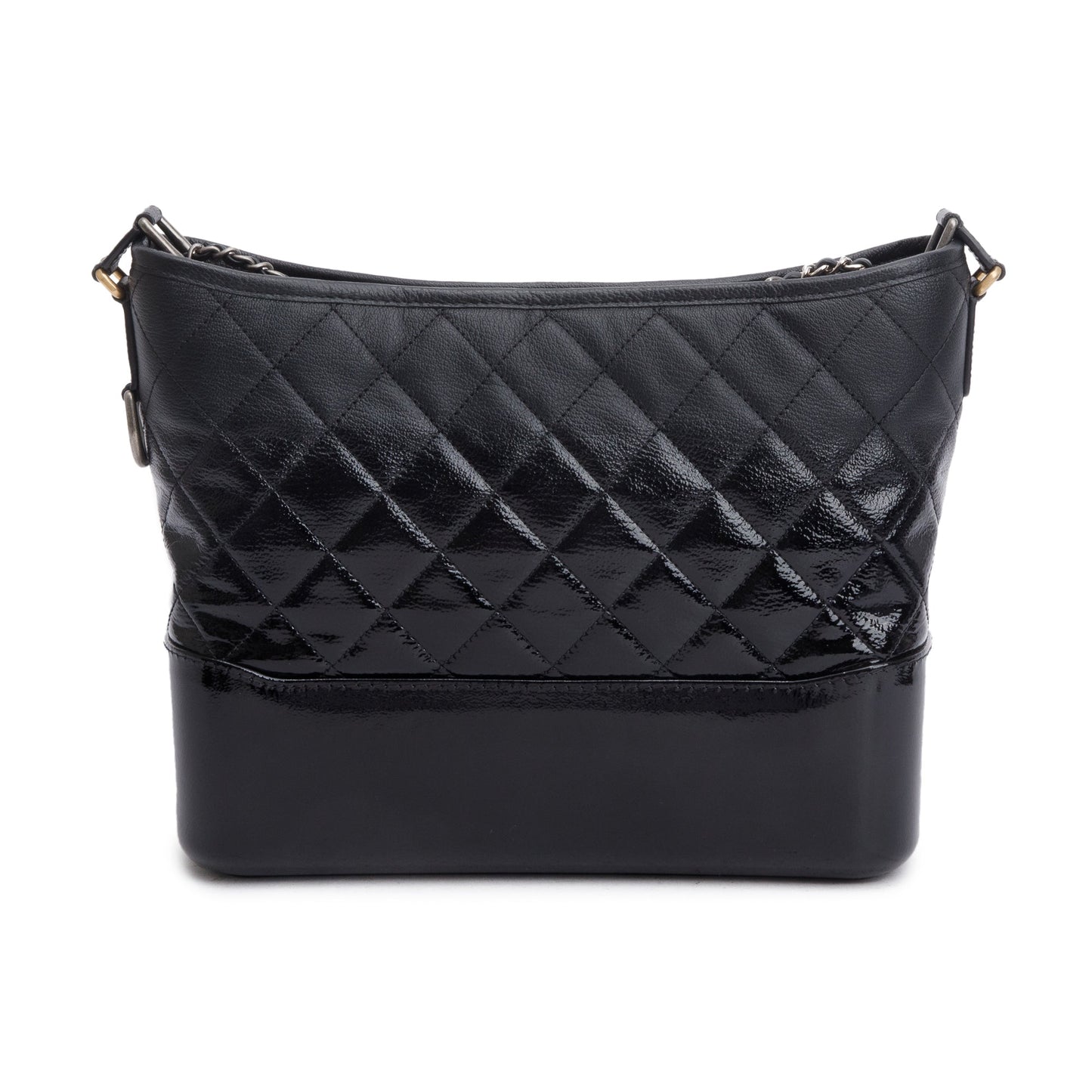 Chanel Black Patent Goatskin Leather Medium Gabrielle Hobo