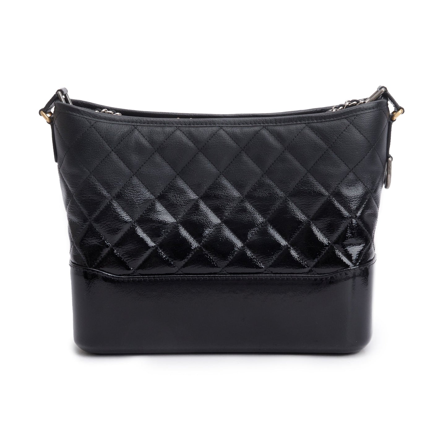 Chanel Black Patent Goatskin Leather Medium Gabrielle Hobo