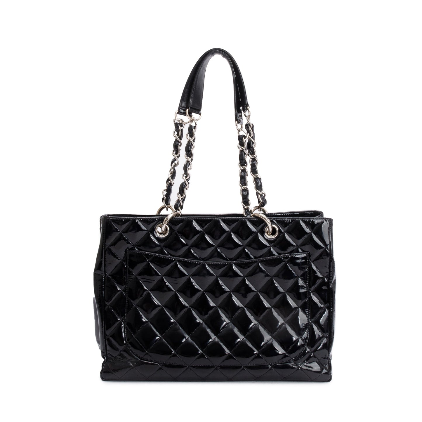 Chanel Black Patent Leather Grand Shopping Tote (GST)
