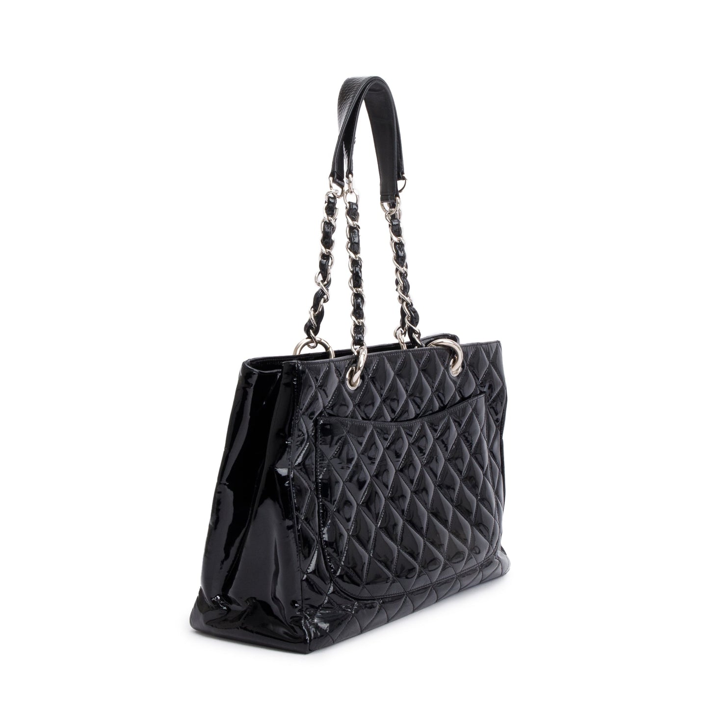 Chanel Black Patent Leather Grand Shopping Tote (GST)