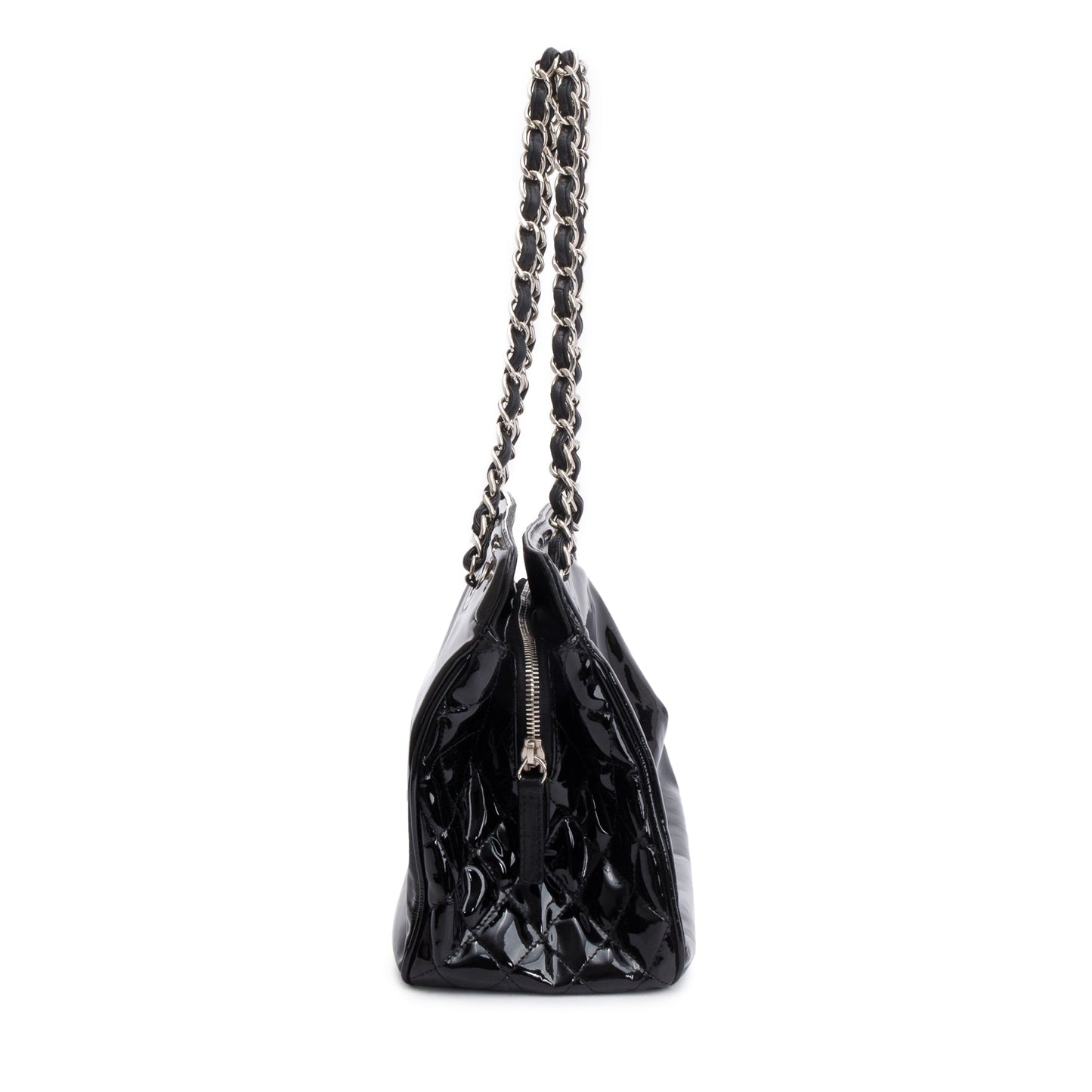 Chanel Black Patent Leather Lipstick Ligne tote