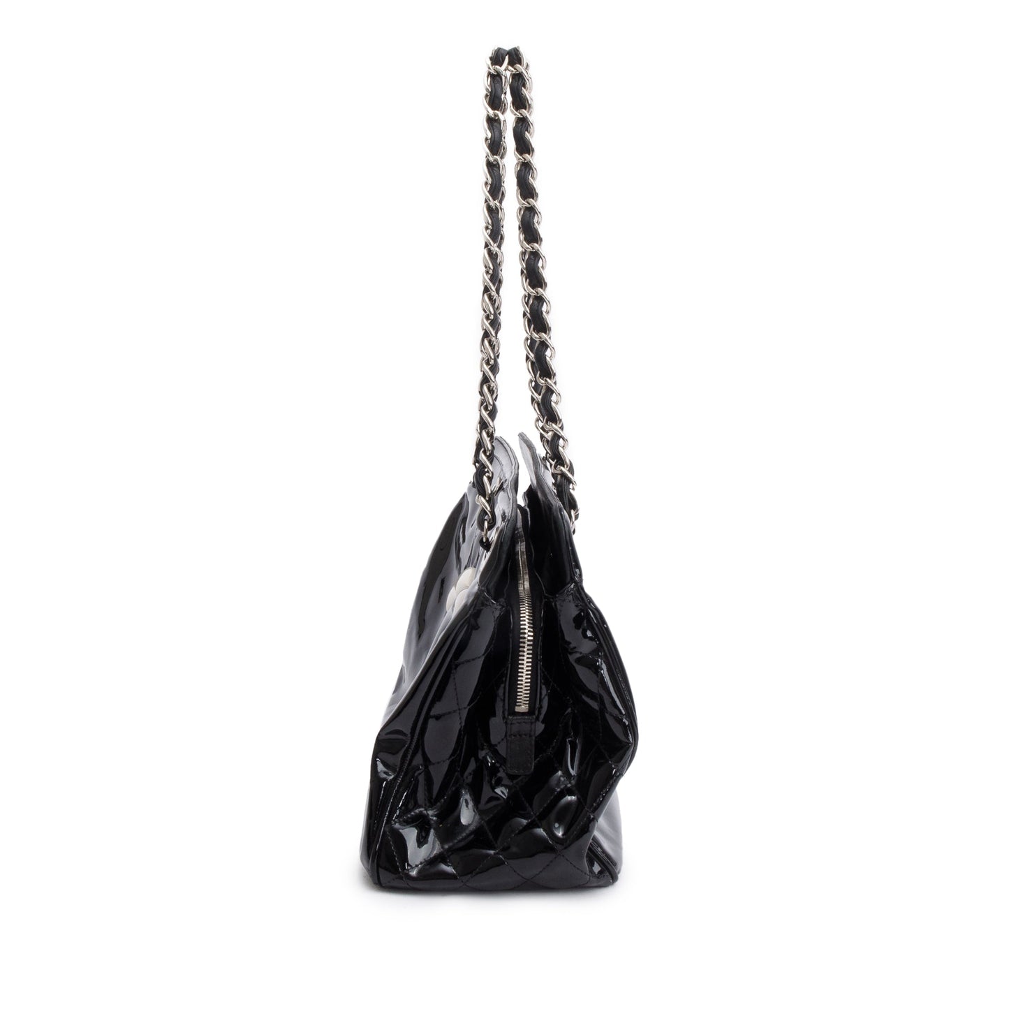 Chanel Black Patent Leather Lipstick Ligne tote