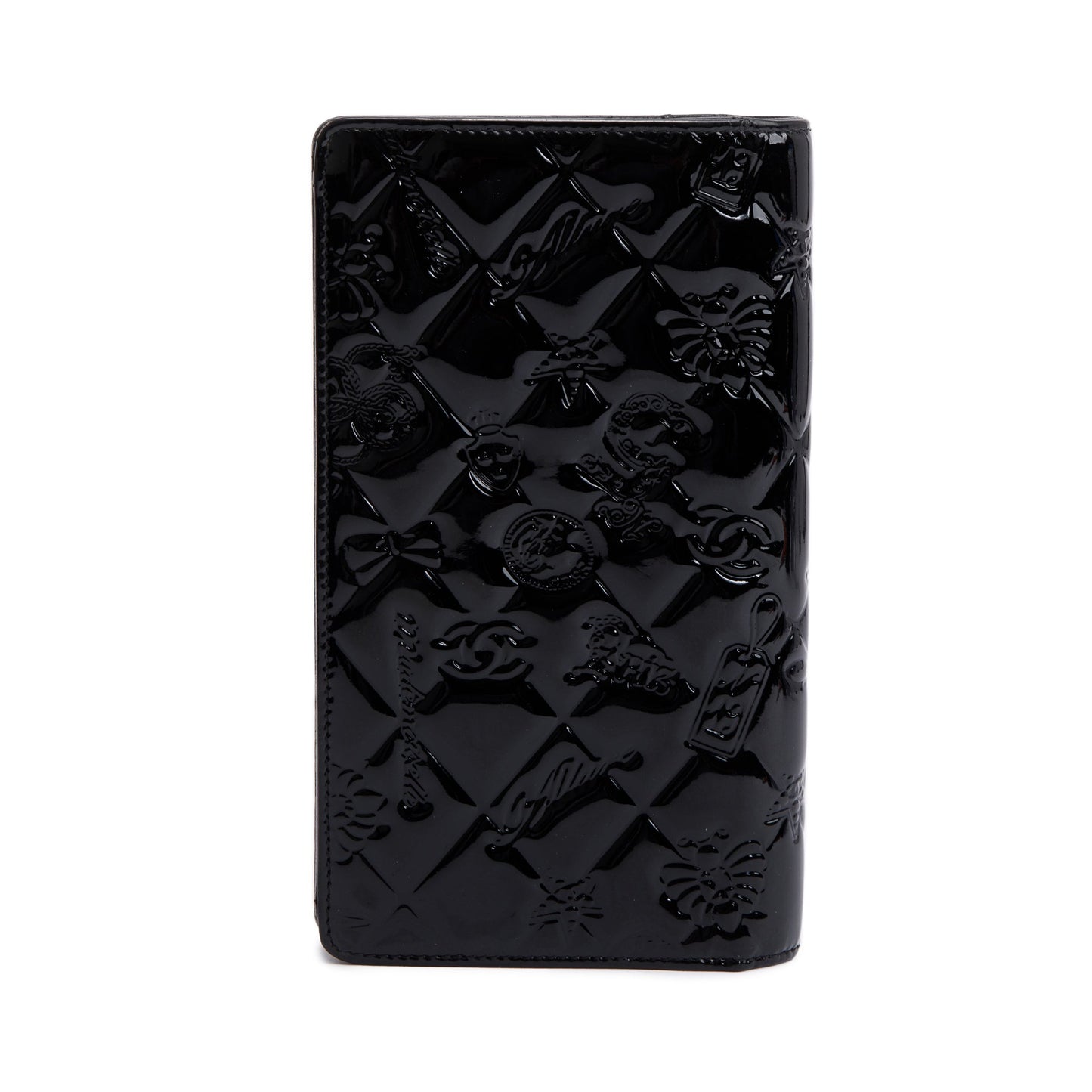 Chanel Black Patent Leather Lucky Symbols Bifold Wallet