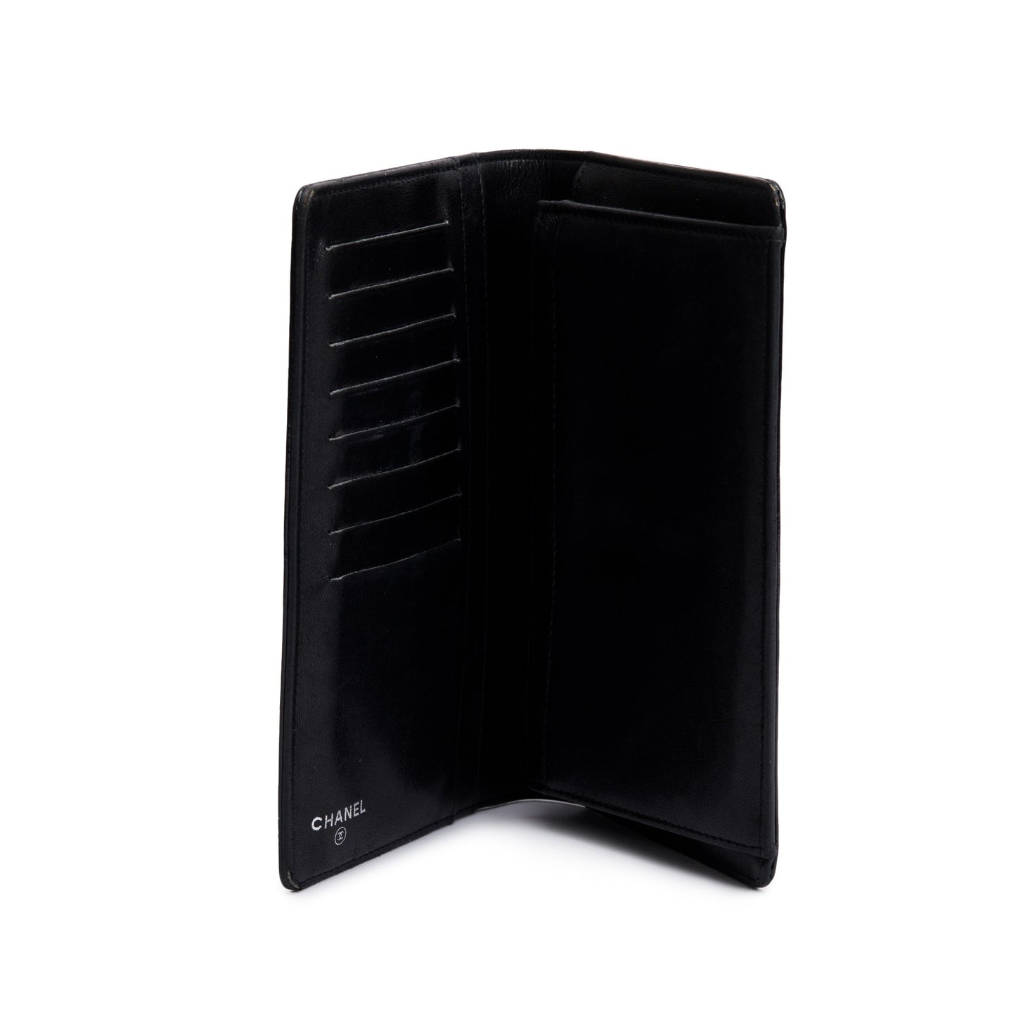Chanel Black Patent Leather Lucky Symbols Bifold Wallet