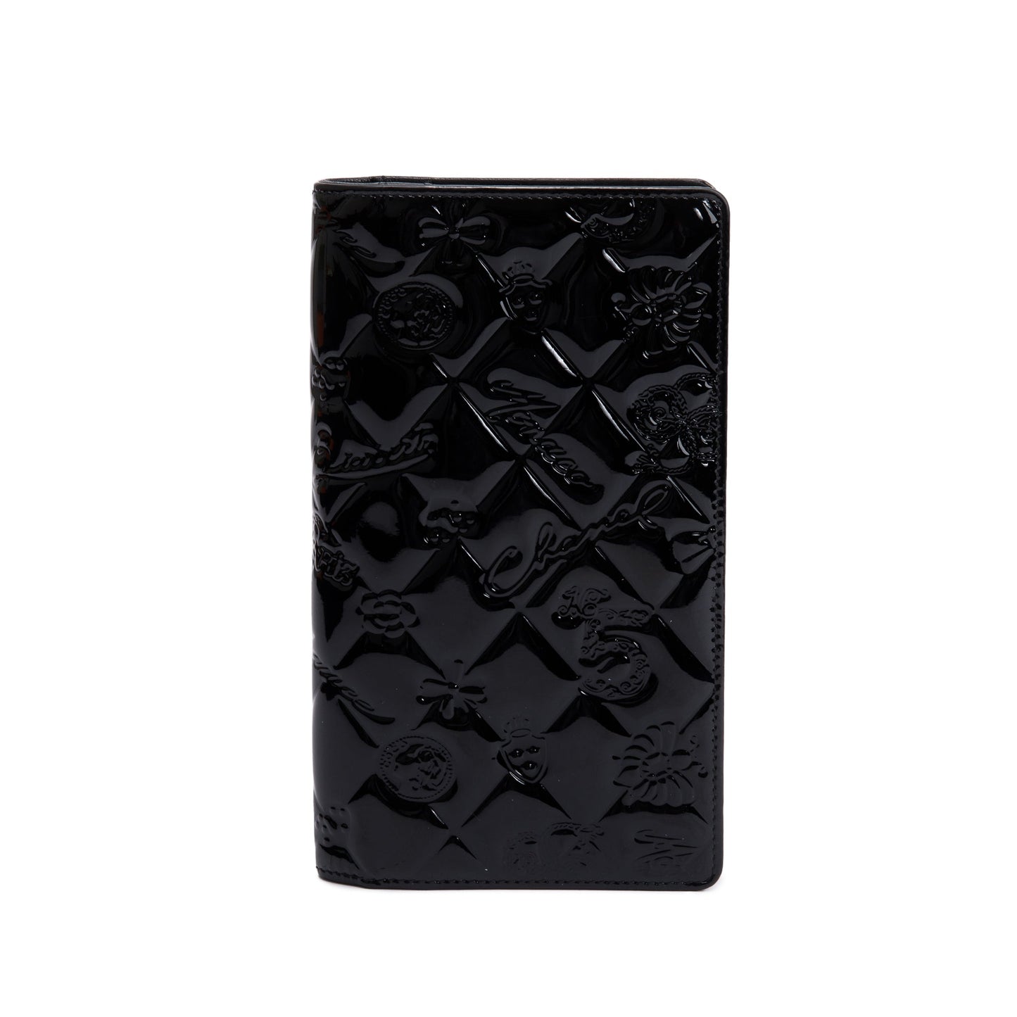 Chanel Black Patent Leather Lucky Symbols Bifold Wallet