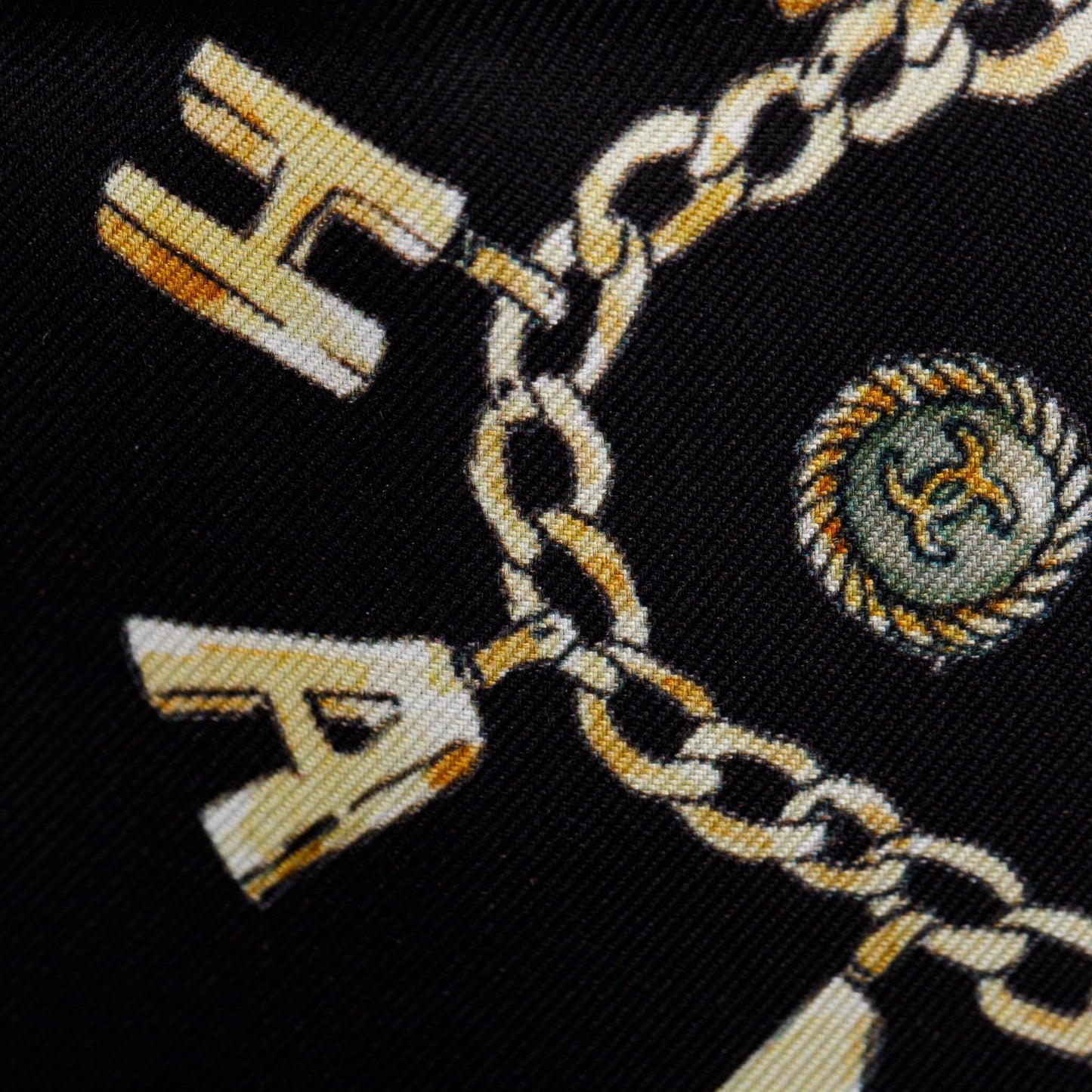 Chanel Black Printed CC Twill Silk Tie