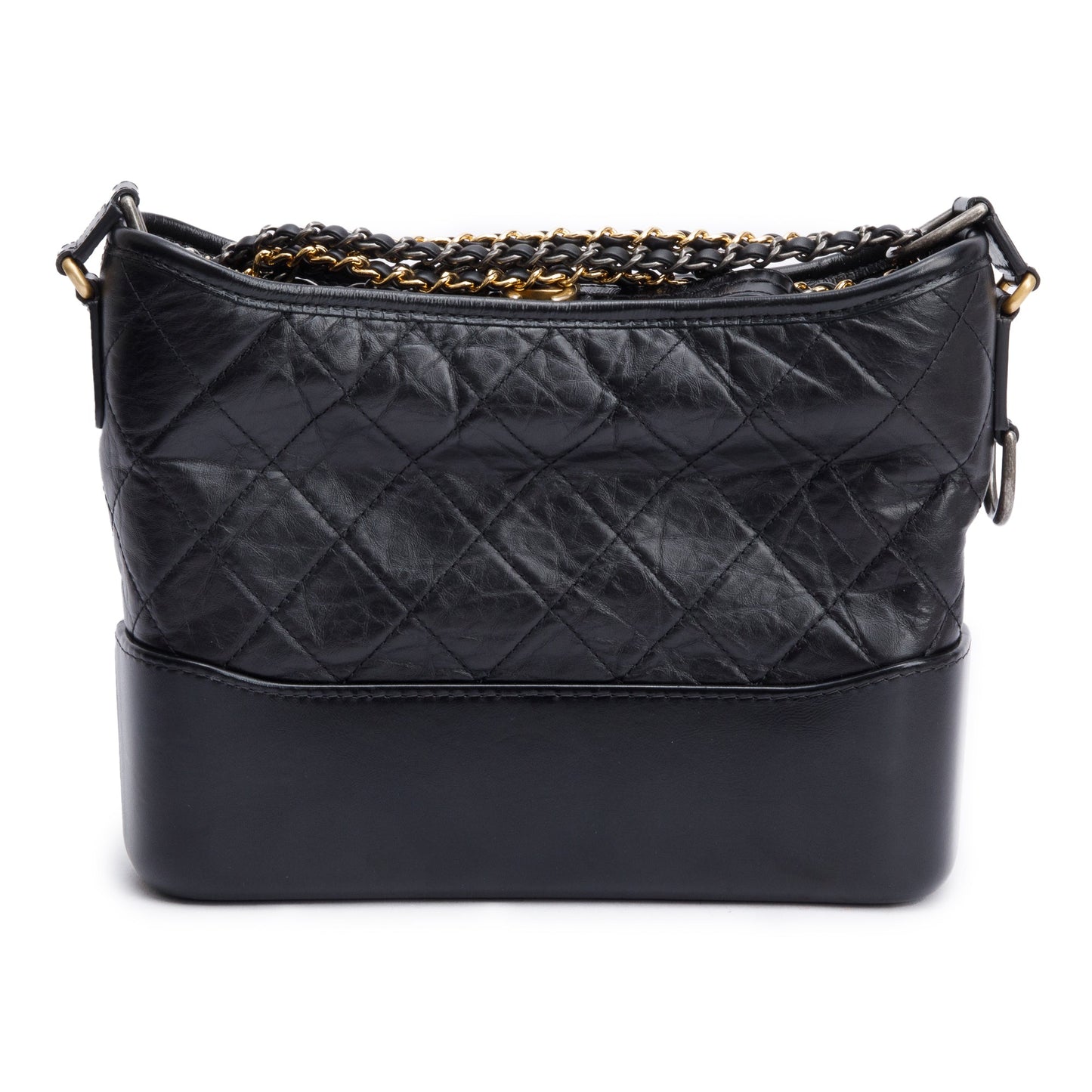 Chanel Black Quilted Aged Calfskin Leather Small Gabrielle Hobo