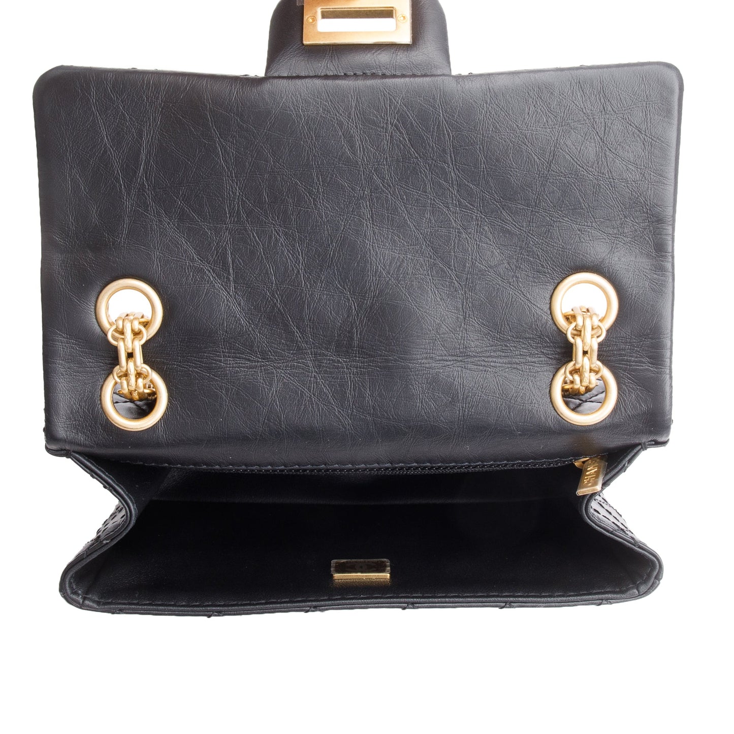 Chanel Black Quilted Calfskin Leather 2.55 Reissue 224 Flap Bag