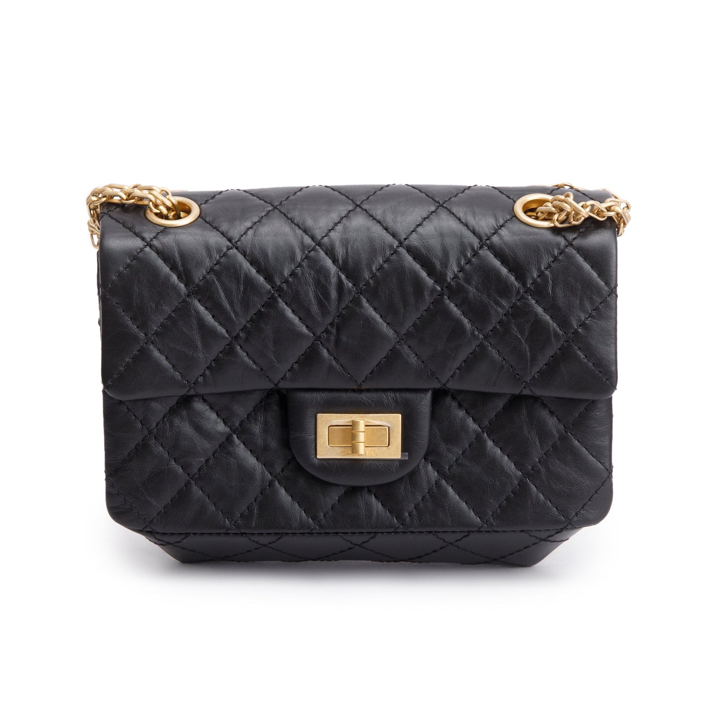 Chanel Black Quilted Calfskin Leather 2.55 Reissue 224 Flap Bag