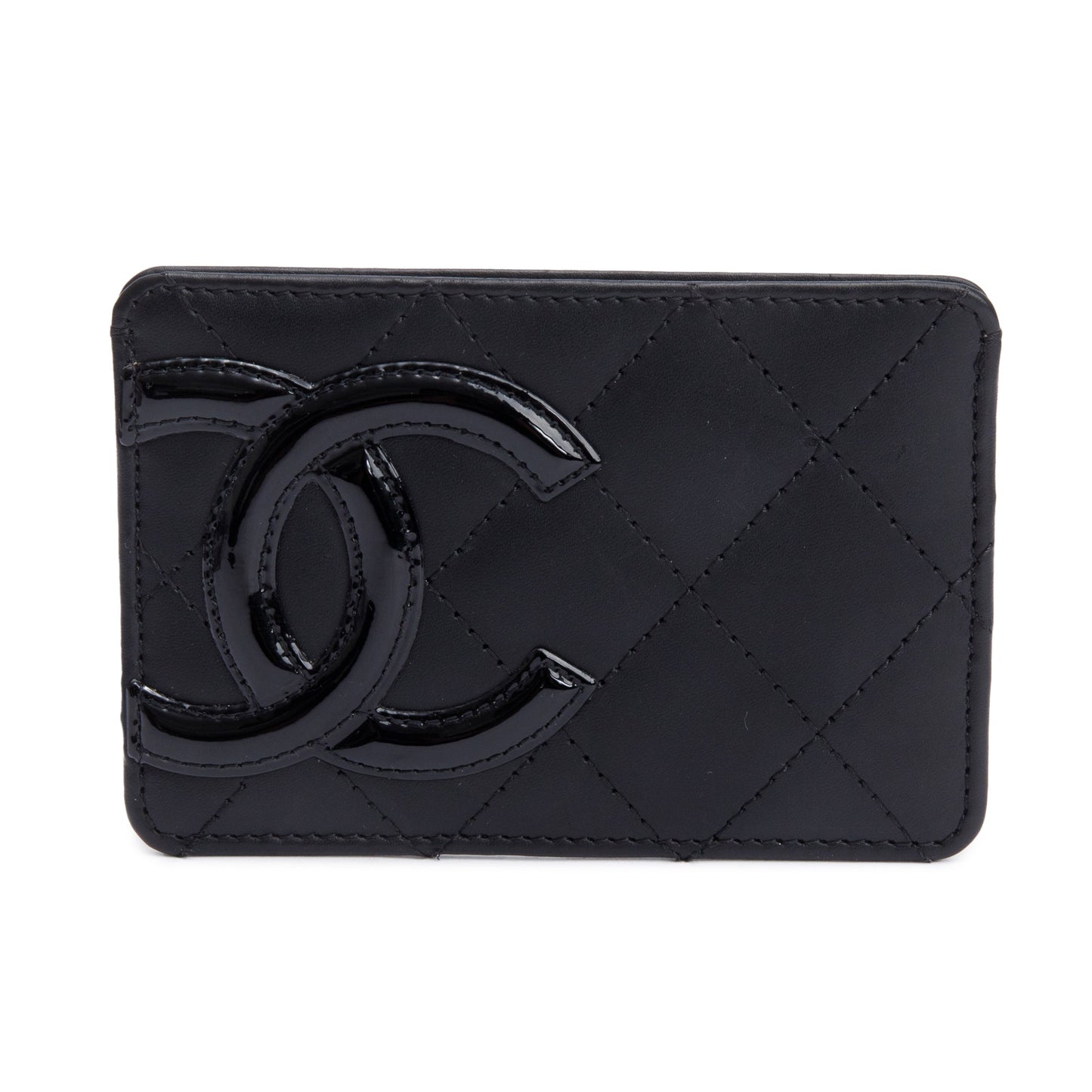 Chanel Black Quilted Calfskin Leather Cambon Ligne Card Holder
