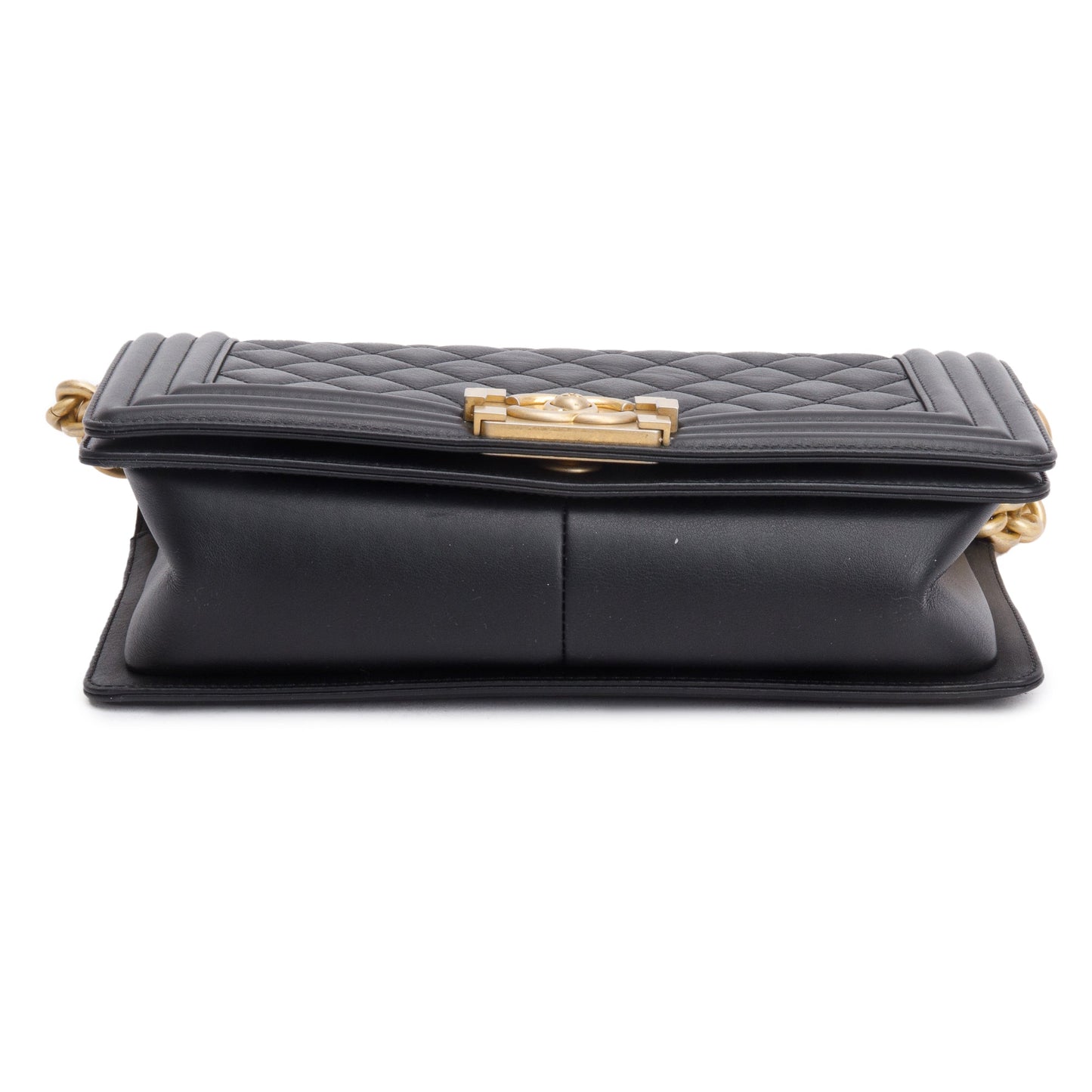 Chanel Black Quilted Calfskin Leather Medium Boy Bag
