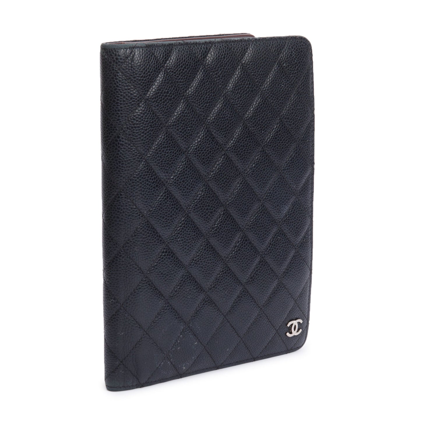 Chanel Black Quilted Caviar Leather CC Notebook Cover