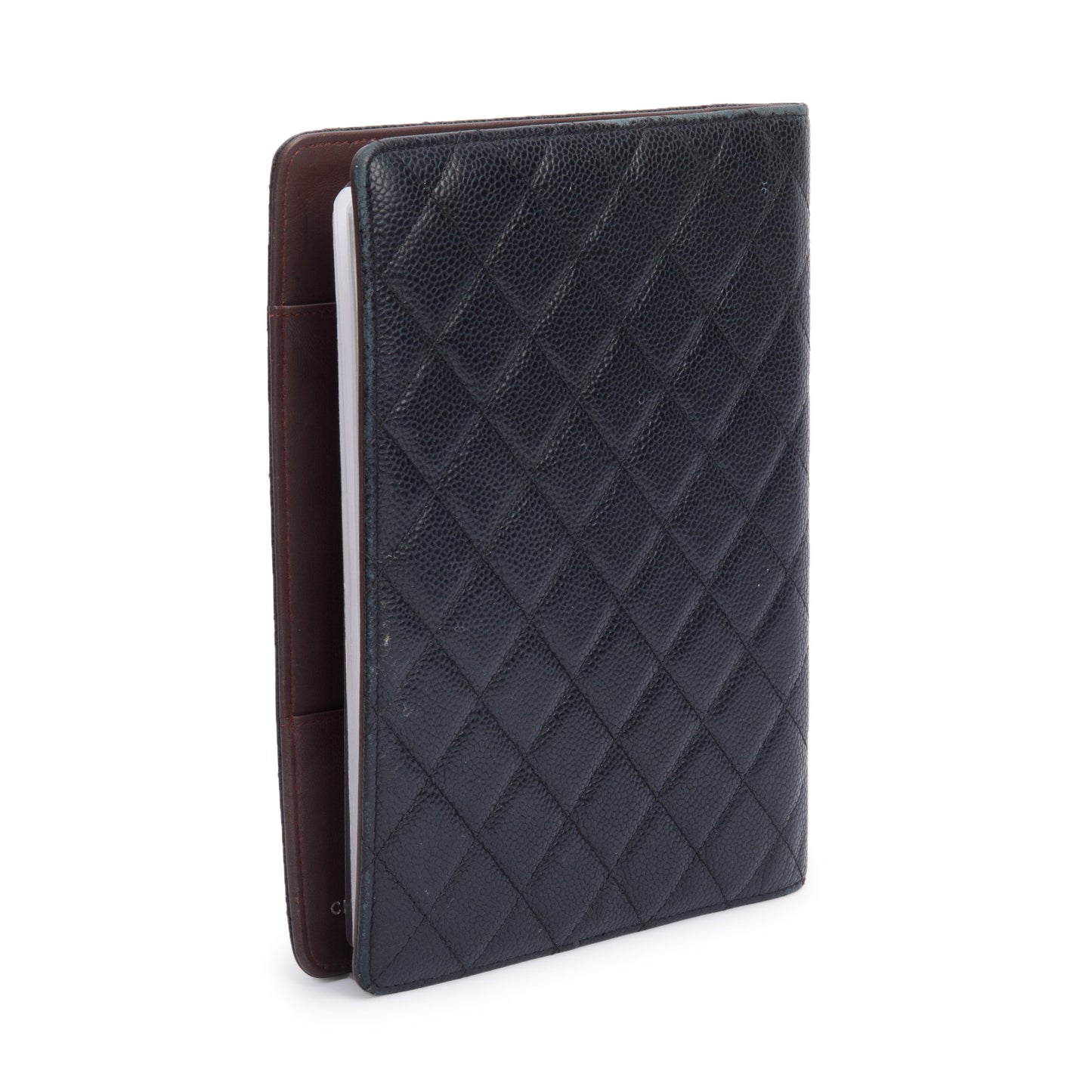 Chanel Black Quilted Caviar Leather CC Notebook Cover