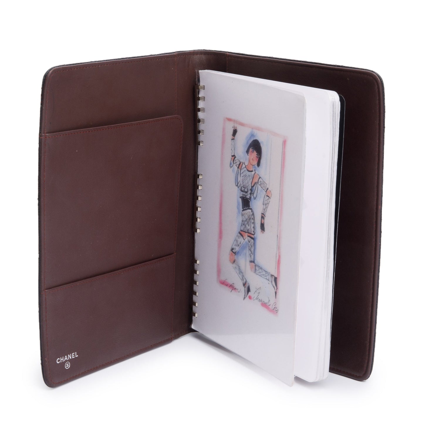 Chanel Black Quilted Caviar Leather CC Notebook Cover