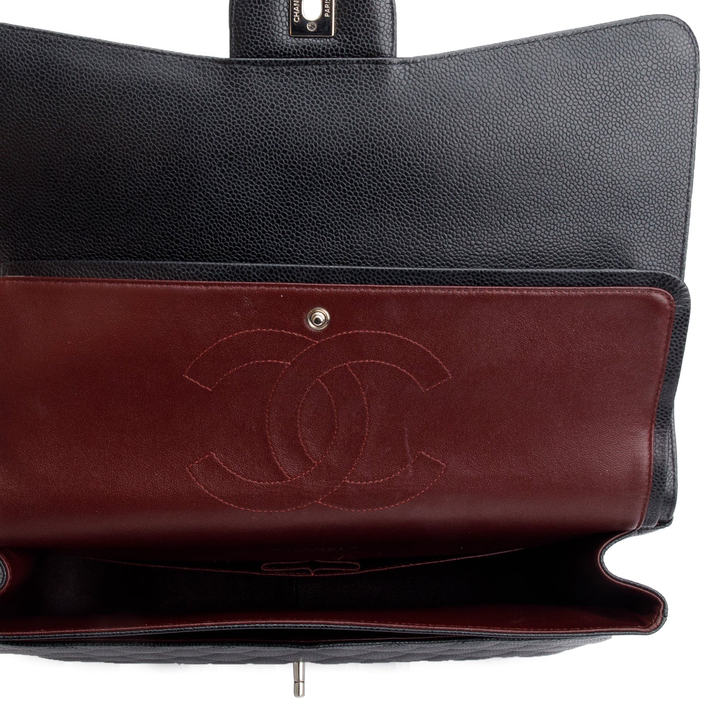 Chanel Black Quilted Caviar Leather Classic Maxi Double Flap Bag
