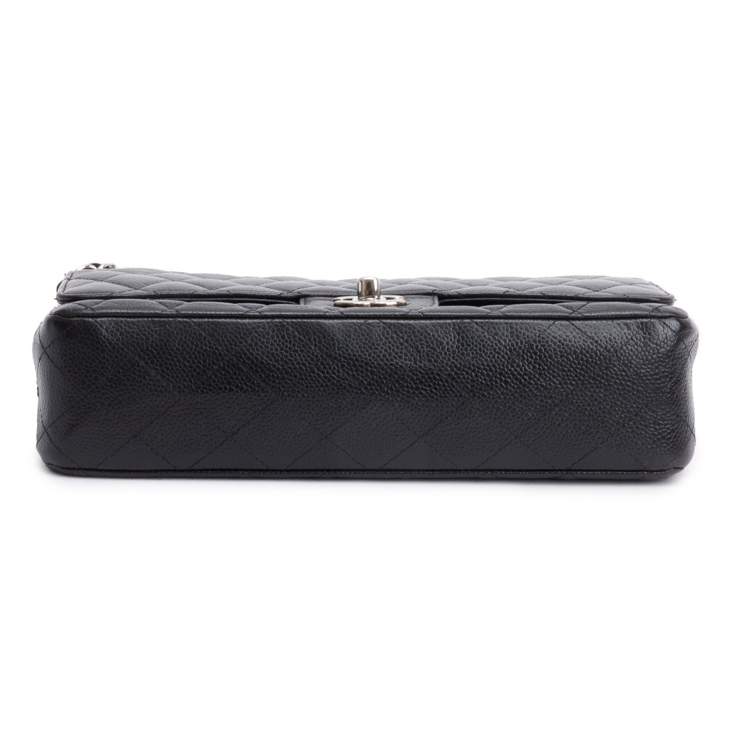 Chanel Black Quilted Caviar Leather Classic Medium Double Flap Bag