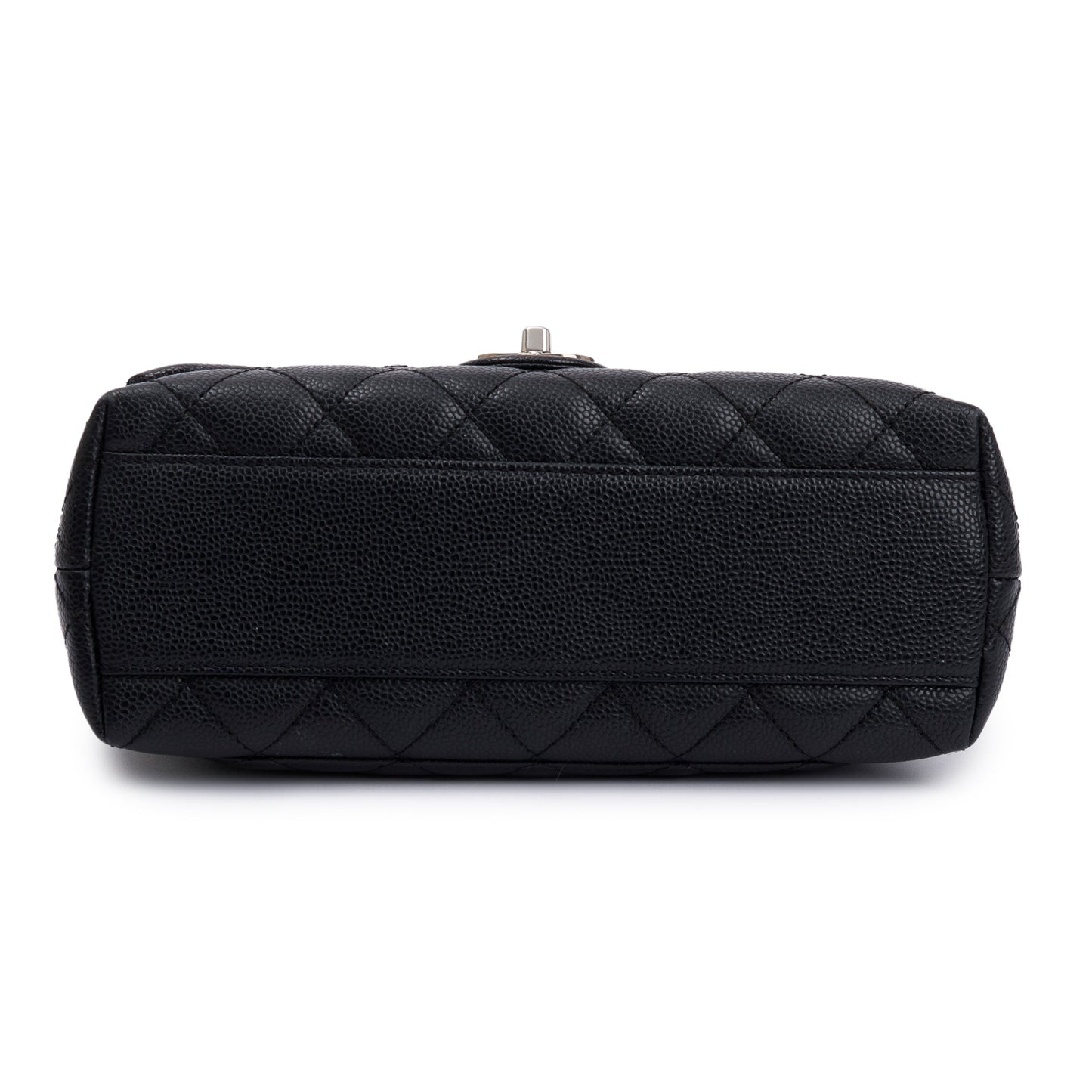 Chanel Black Quilted Caviar Leather Medium Kelly Top Handle Bag