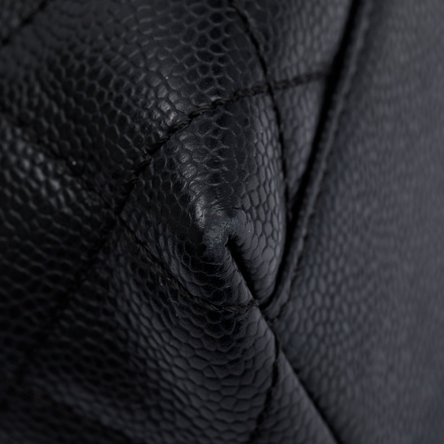 Chanel Black Quilted Caviar Leather Medium Kelly Top Handle Bag