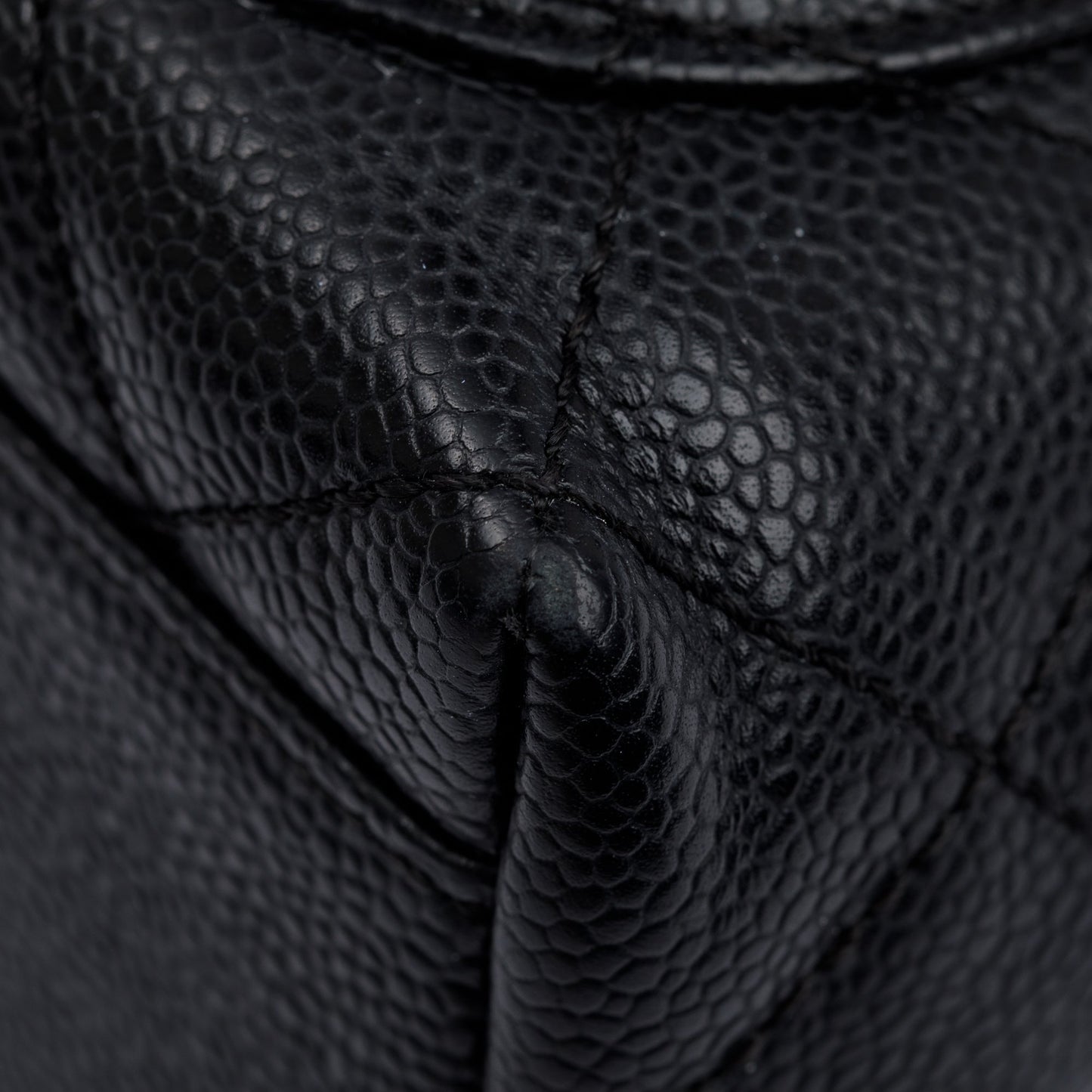 Chanel Black Quilted Caviar Leather Medium Kelly Top Handle Bag