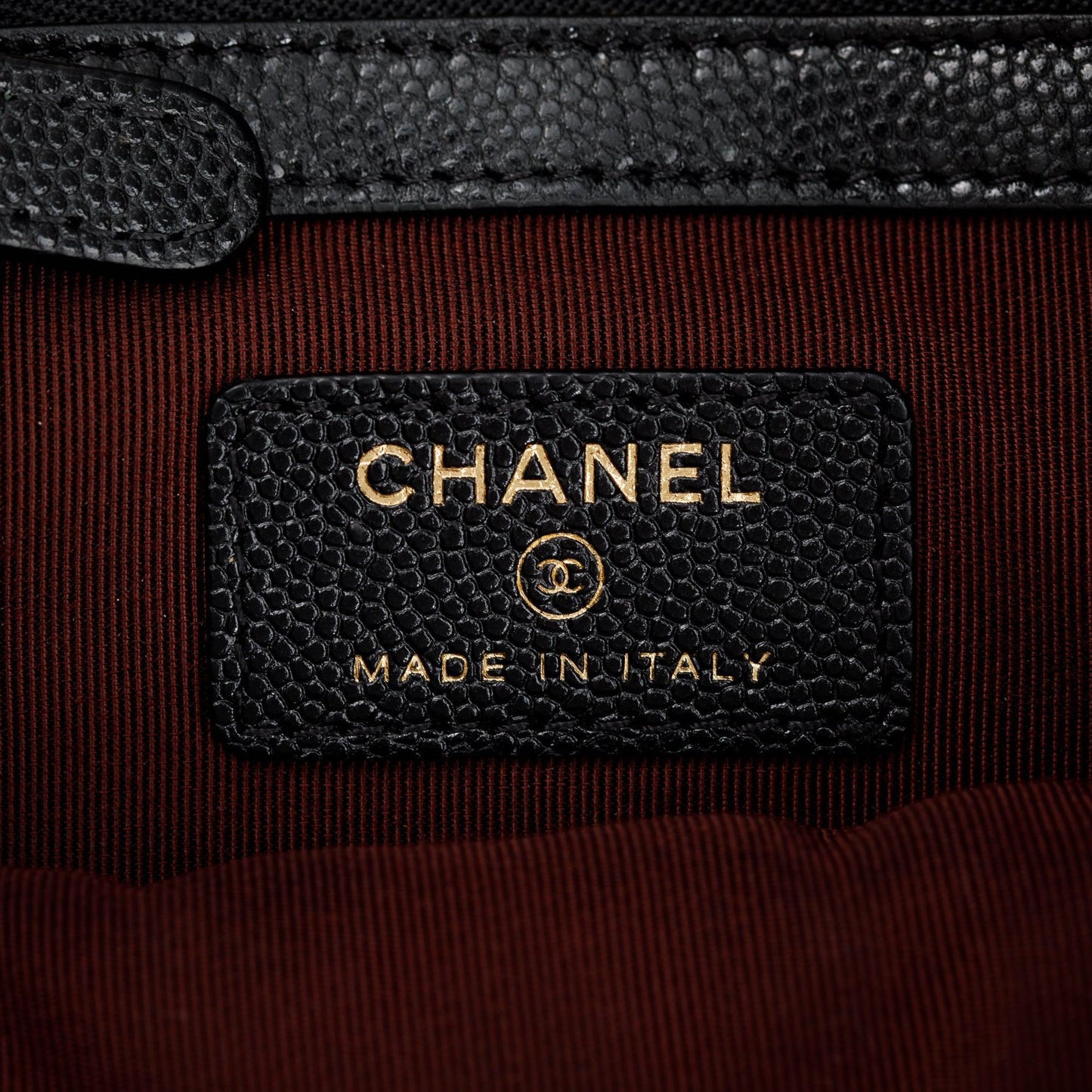 Chanel Black Quilted Caviar Leather Medium O-Case Clutch