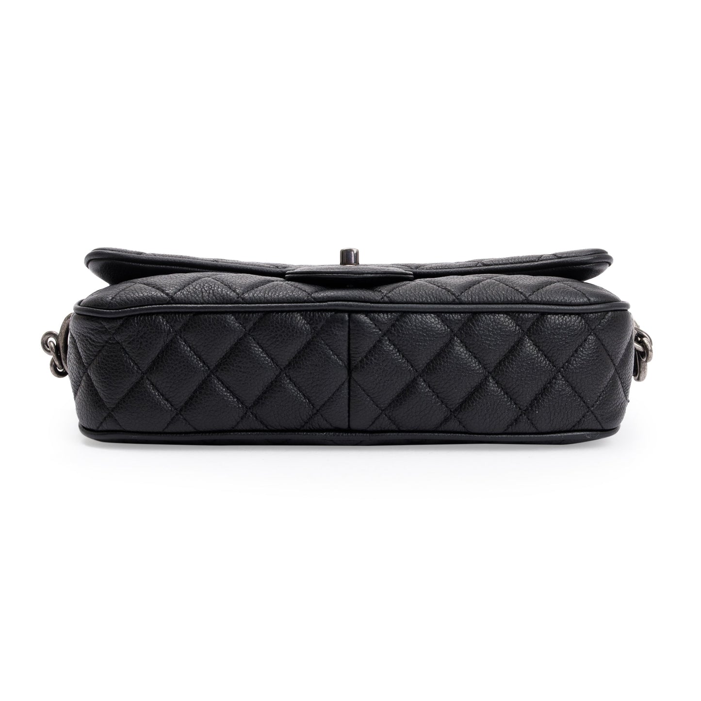 Chanel Black Quilted Caviar Leather Small Casual Rock Flap Bag