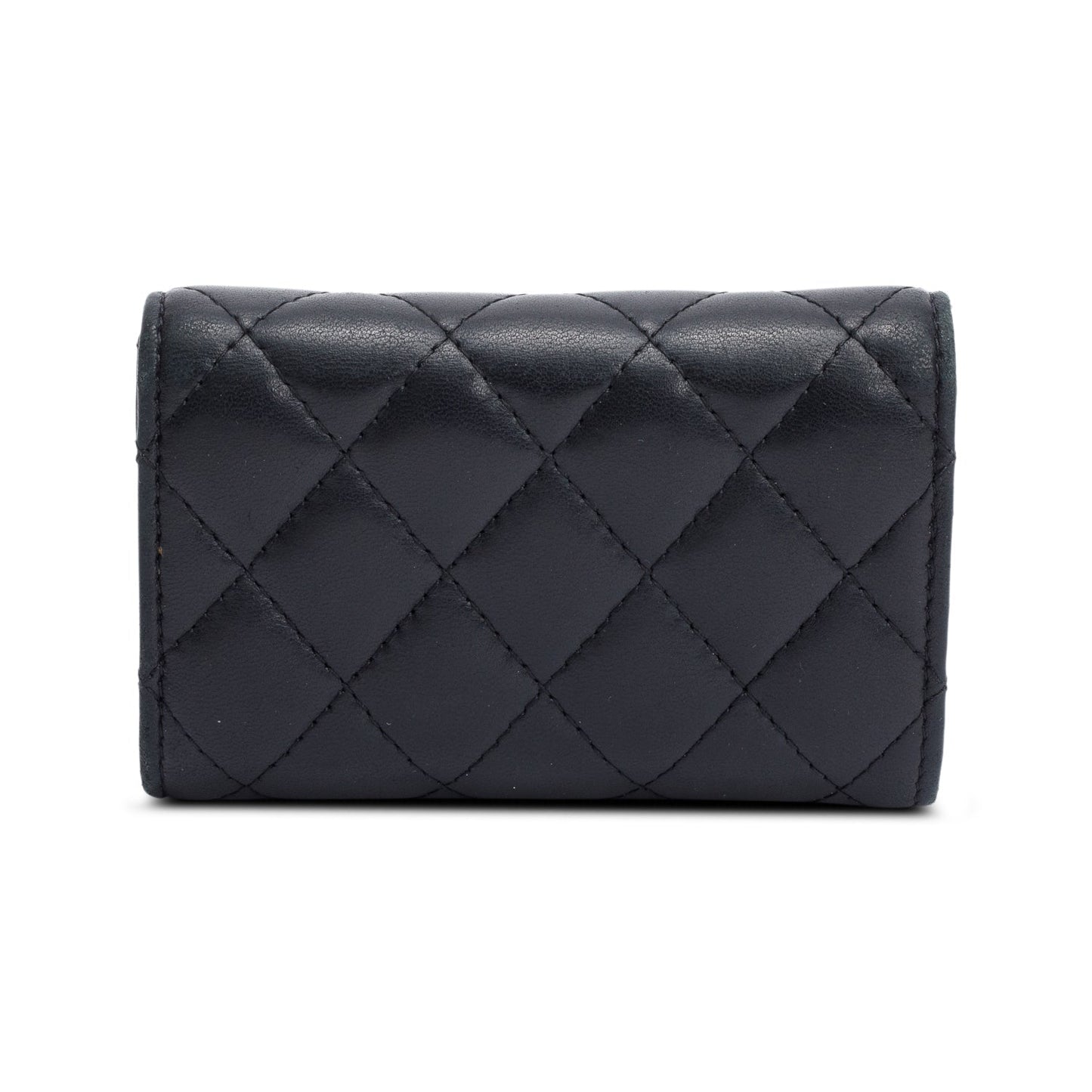 Chanel Black Quilted Lambskin Leather Classic Flap Card Holder