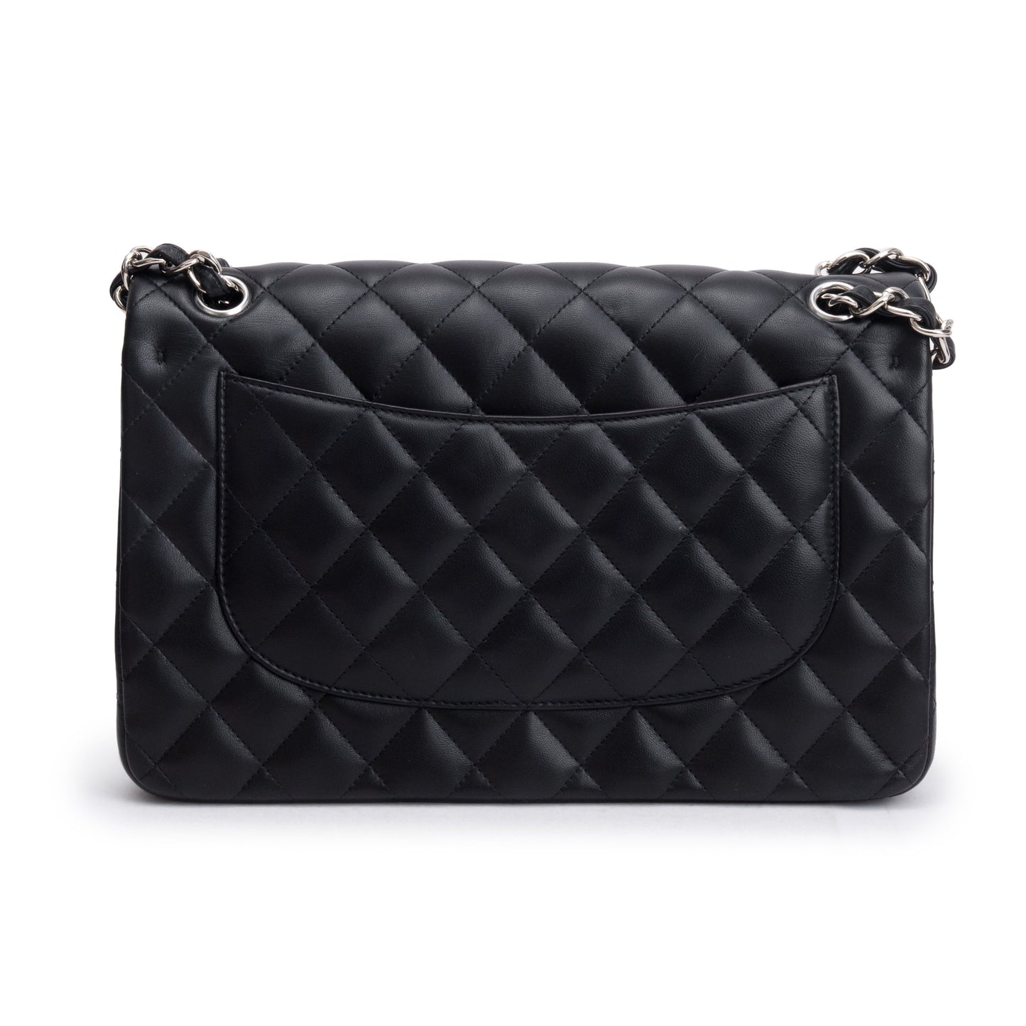 Chanel Black Quilted Lambskin Leather Classic Jumbo Double Flap Bag