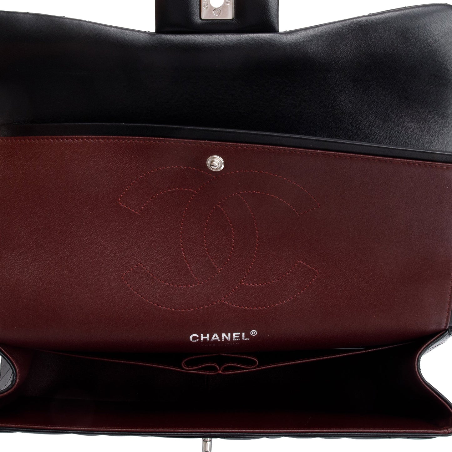 Chanel Black Quilted Lambskin Leather Classic Jumbo Double Flap Bag