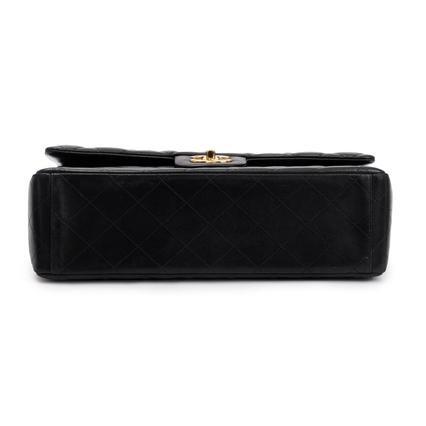 Chanel Black Quilted Lambskin Leather Classic Maxi Double Flap Bag