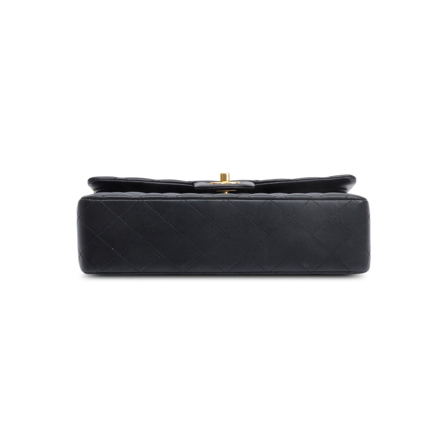 Chanel Black Quilted Lambskin Leather Classic Medium Double Flap Bag