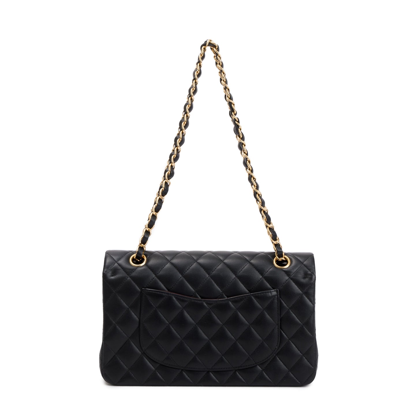 Chanel Black Quilted Lambskin Leather Classic Medium Double Flap Bag