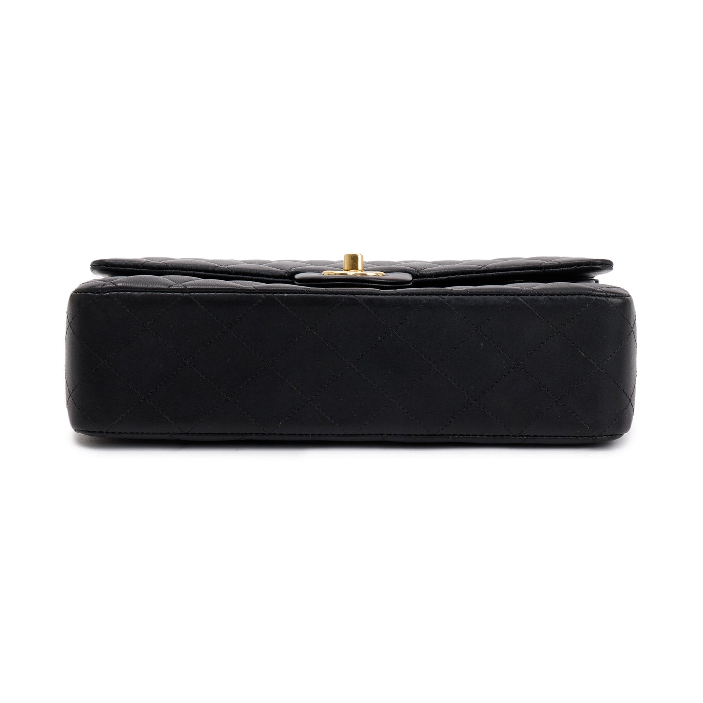 Chanel Black Quilted Lambskin Leather Classic Medium Double Flap Bag