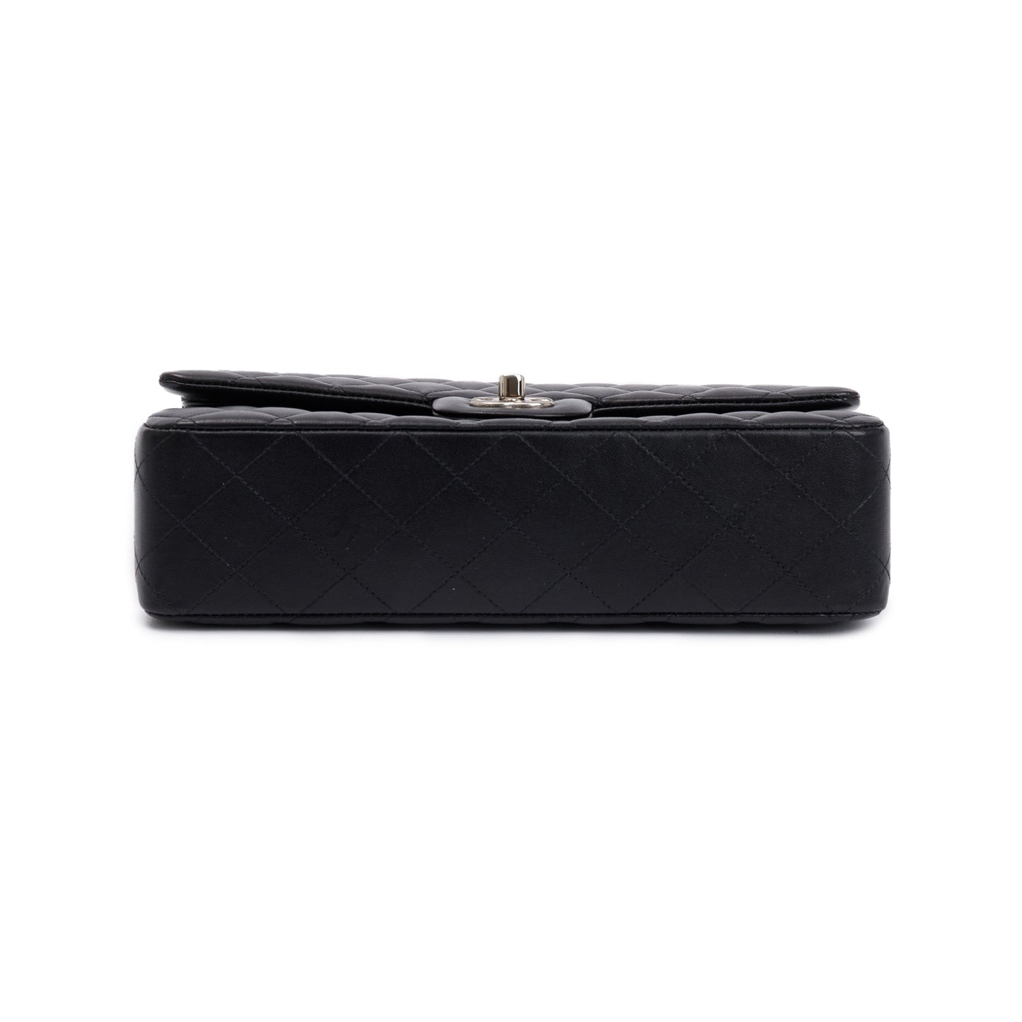 Chanel Black Quilted Lambskin Leather Classic Medium Double Flap Bag