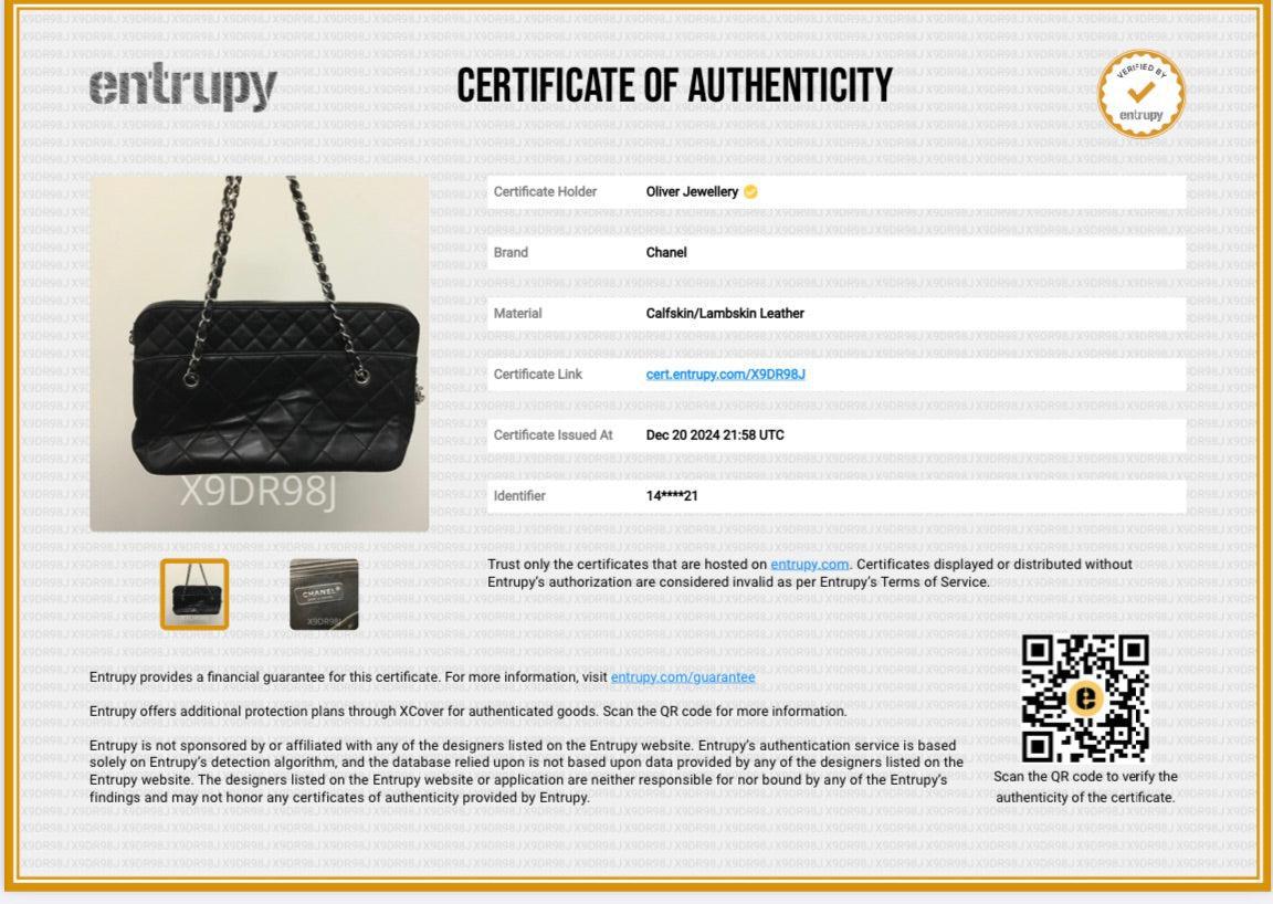 Chanel Black Quilted Lambskin Leather In The Business Camera Bag